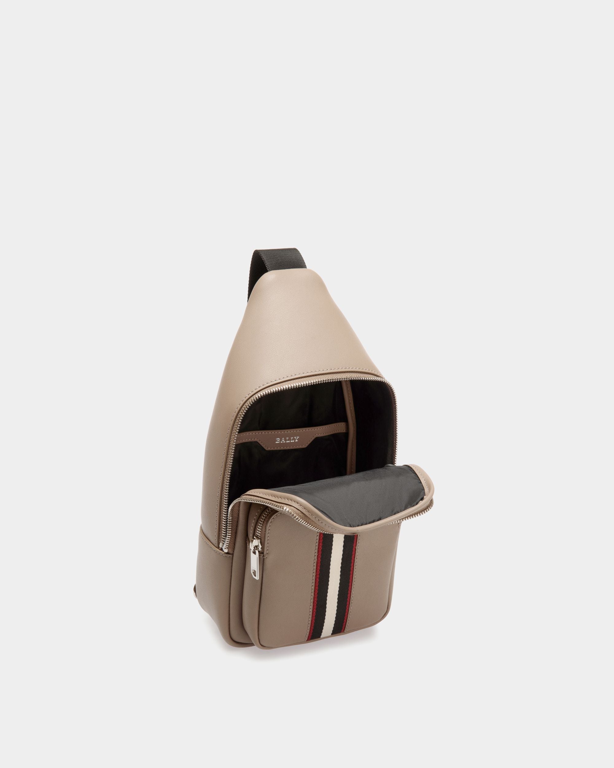 Sling Bag In Brown  Leather - Men's - Bally - 04