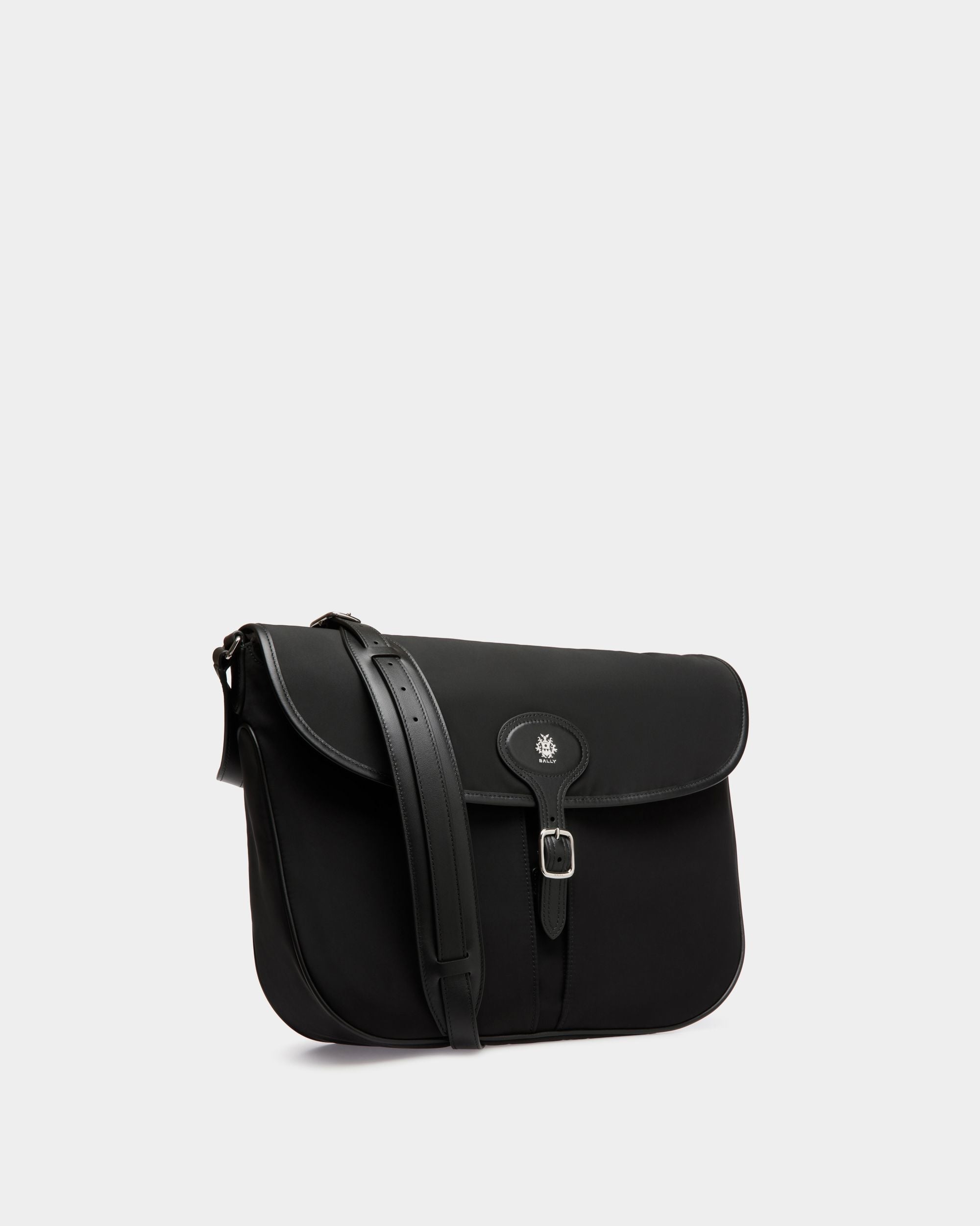 B-Light Crossbody Bag in Black Nylon and Leather - Men's - Bally - 03