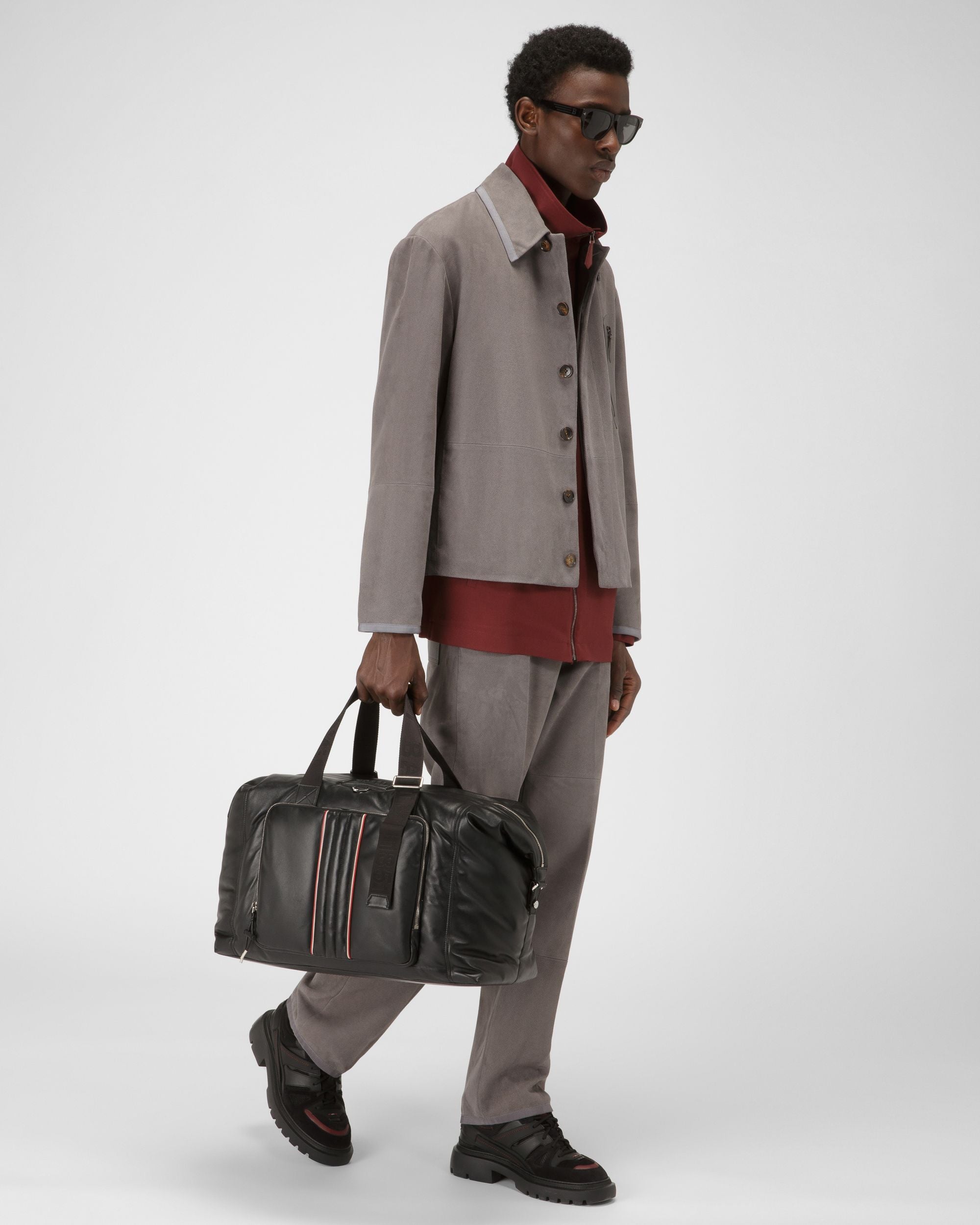 Arohn Bolsa De Fin De Semana En Cuero De Color Negro - Hombre - Bally - 06