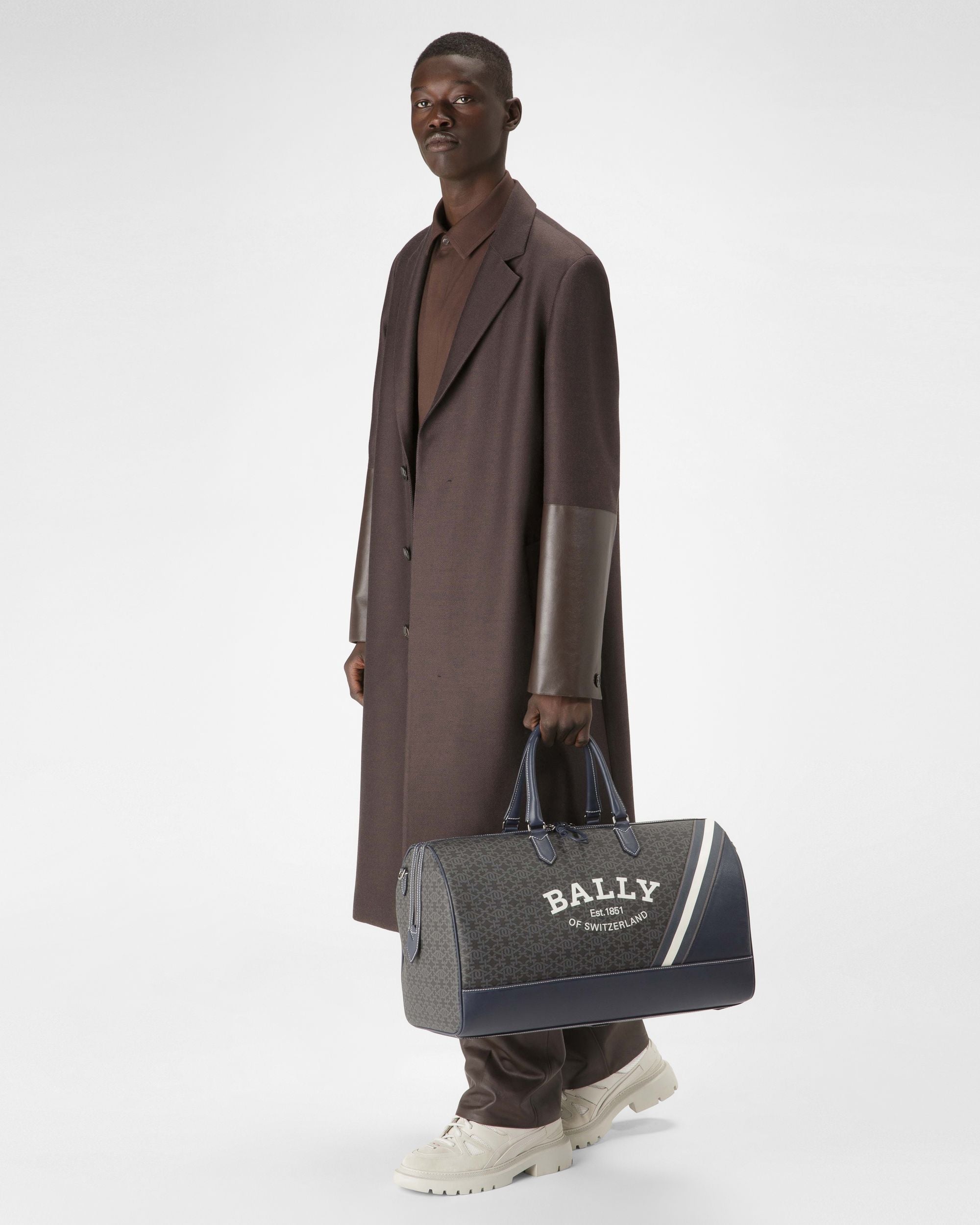 Caien Tpu Weekender Bag In Grey - Men's - Bally - 06