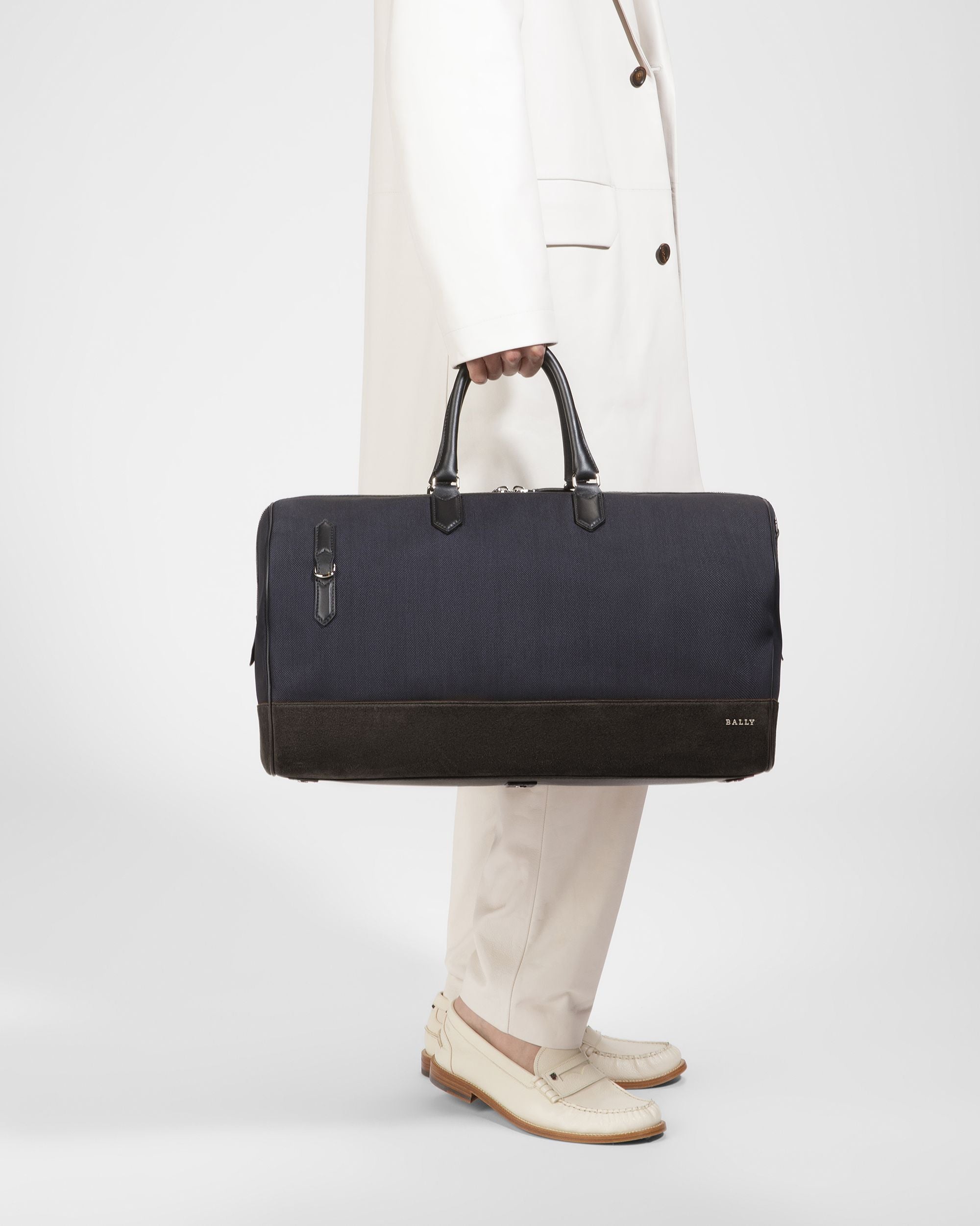 Caius Bolso De Viaje De Piel Y Nailon Color Medianoche - Hombre - Bally - 07