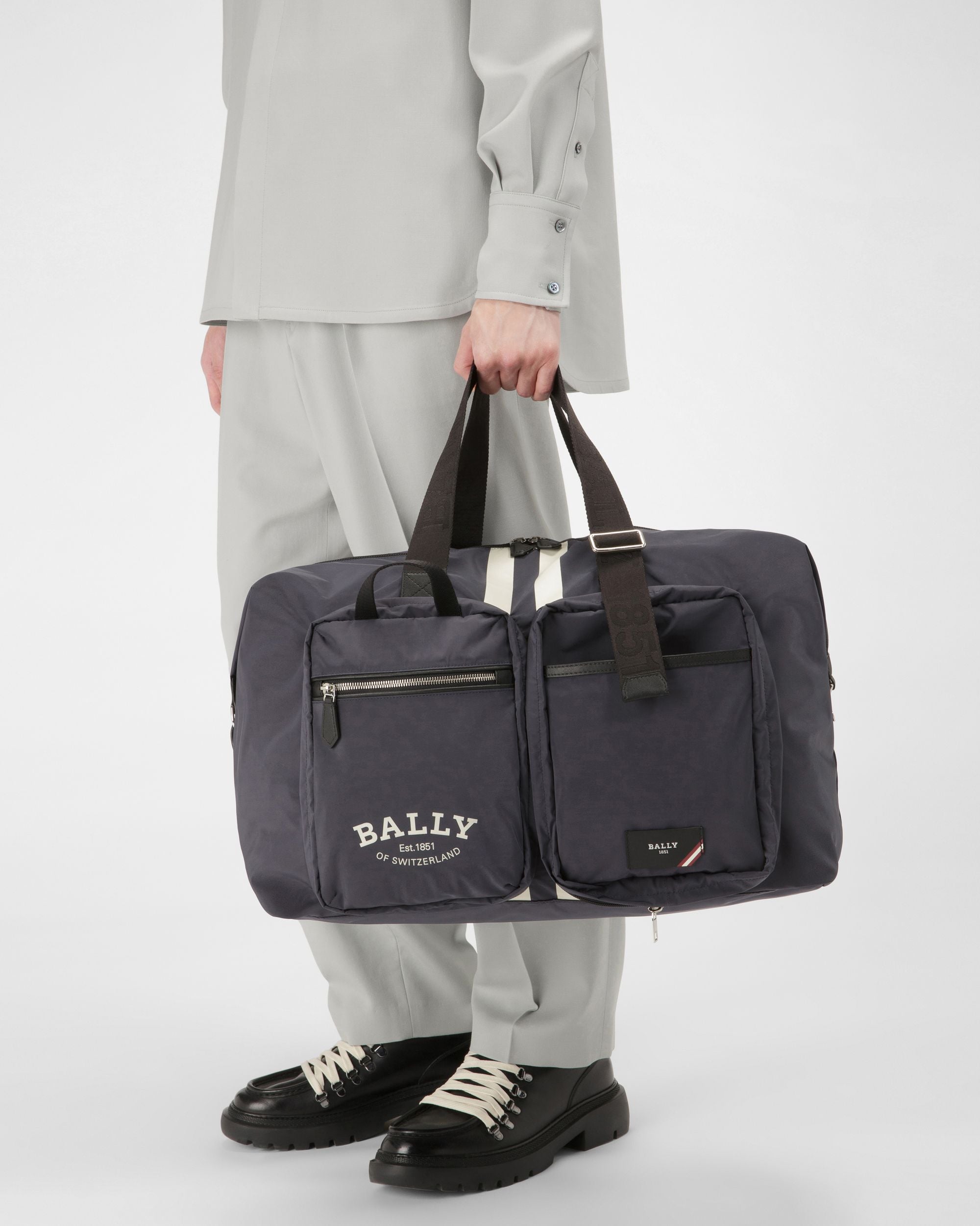 Fesder Bolso De Viaje En Nailon De Color Azul Marino - Hombre - Bally - 01