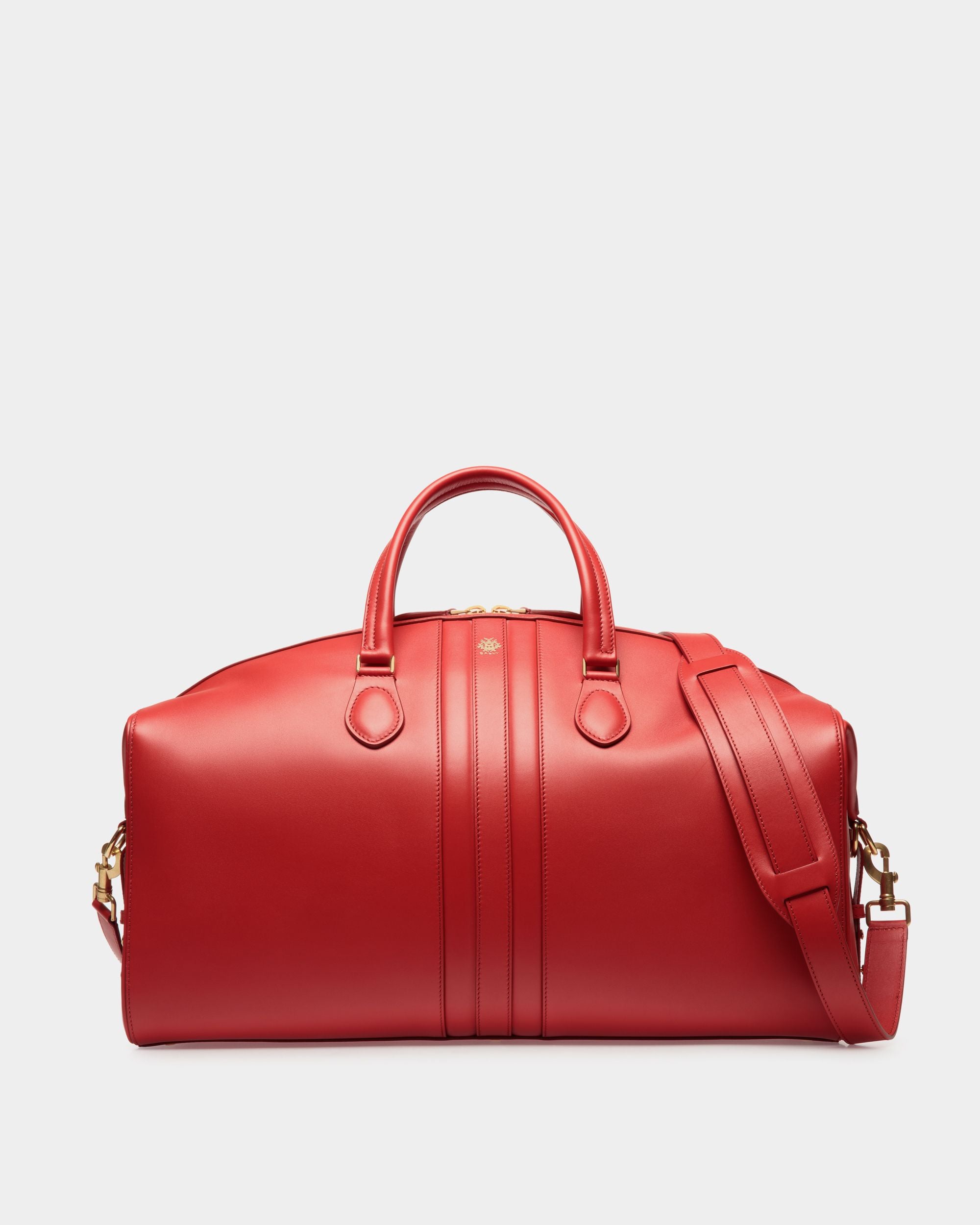 Bolso De Fin De Semana Beckett De Piel Candy Red - Hombre - Bally - 01