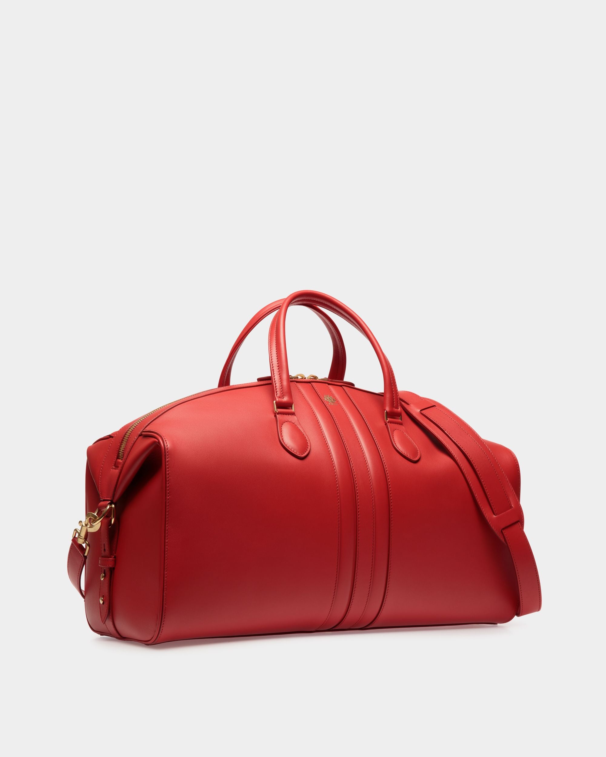 Bolso De Fin De Semana Beckett De Piel Candy Red - Hombre - Bally - 04