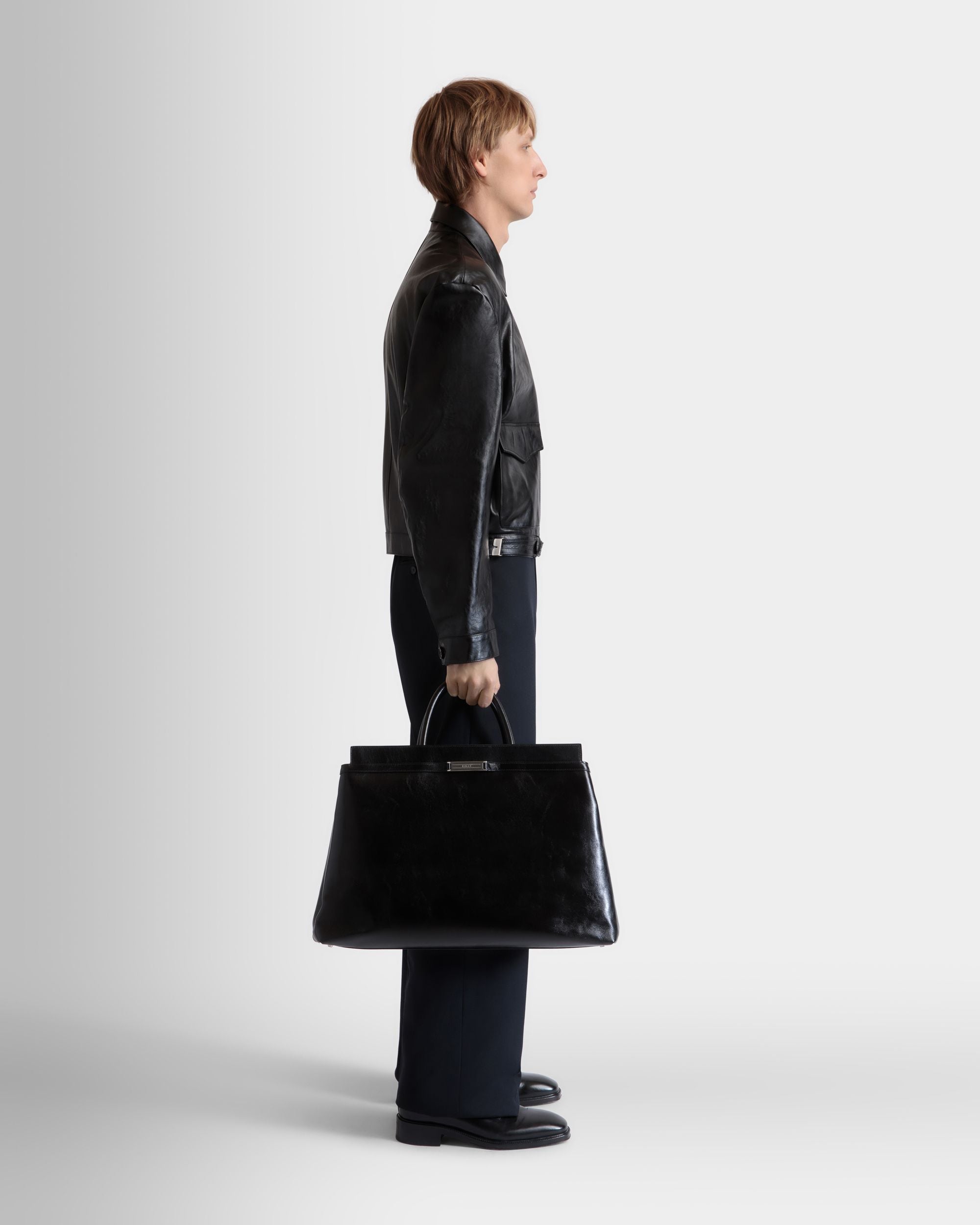 Bolso De Fin De Semana Deco De Piel Negra - Hombre - Bally - 02