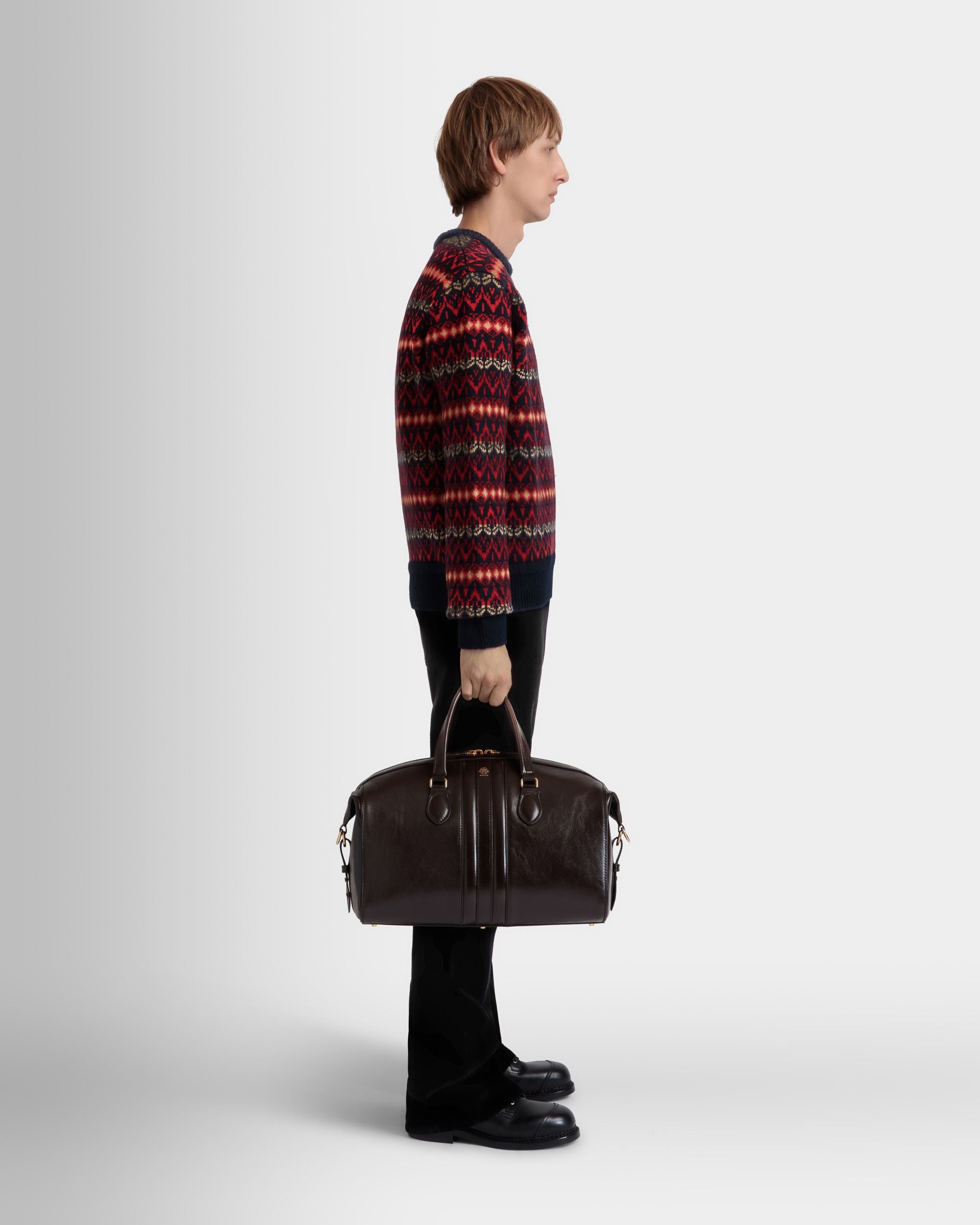 Bolso De Fin De Semana Beckett De Piel Ébano - Hombre - Bally - 02