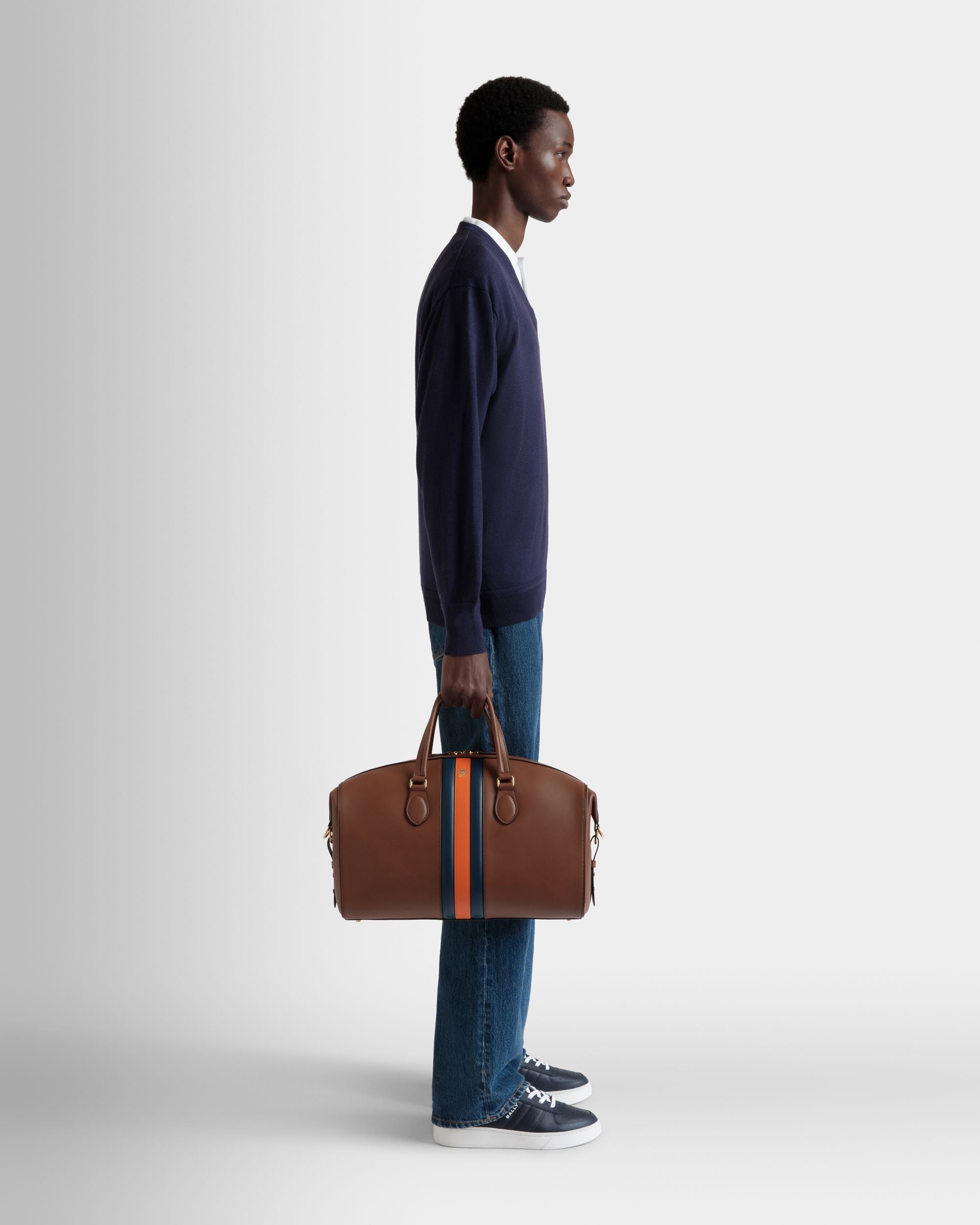 Bolso De Fin De Semana Beckett De Piel Marrón - Hombre - Bally - 02