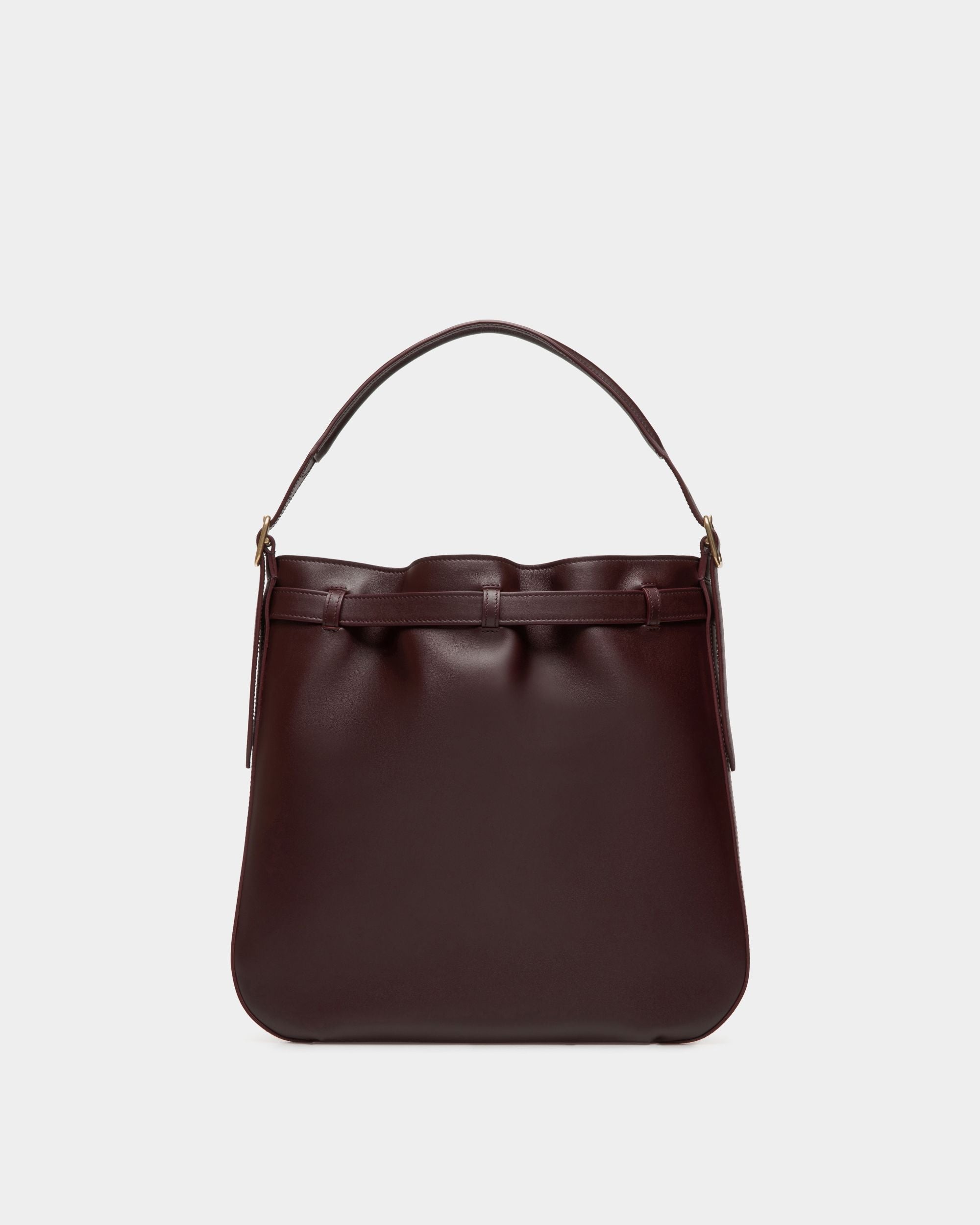 Beckett Crossbody Bag In Deep Burgundy Leather - Hombre - Bally - 03