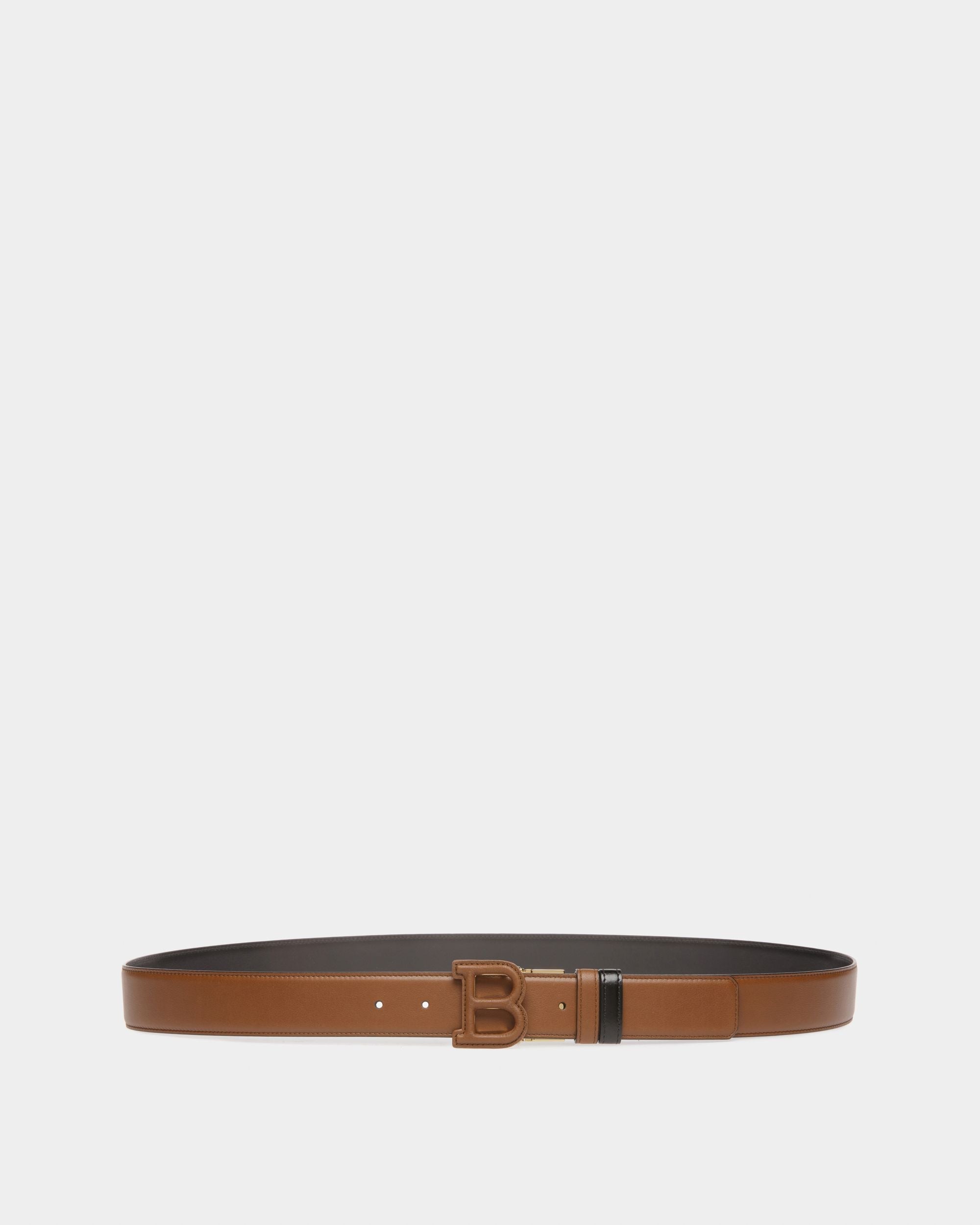 Bally Iconic Buckle Belt 35Mm In Brown And Black Leather - Men's - Bally - 01