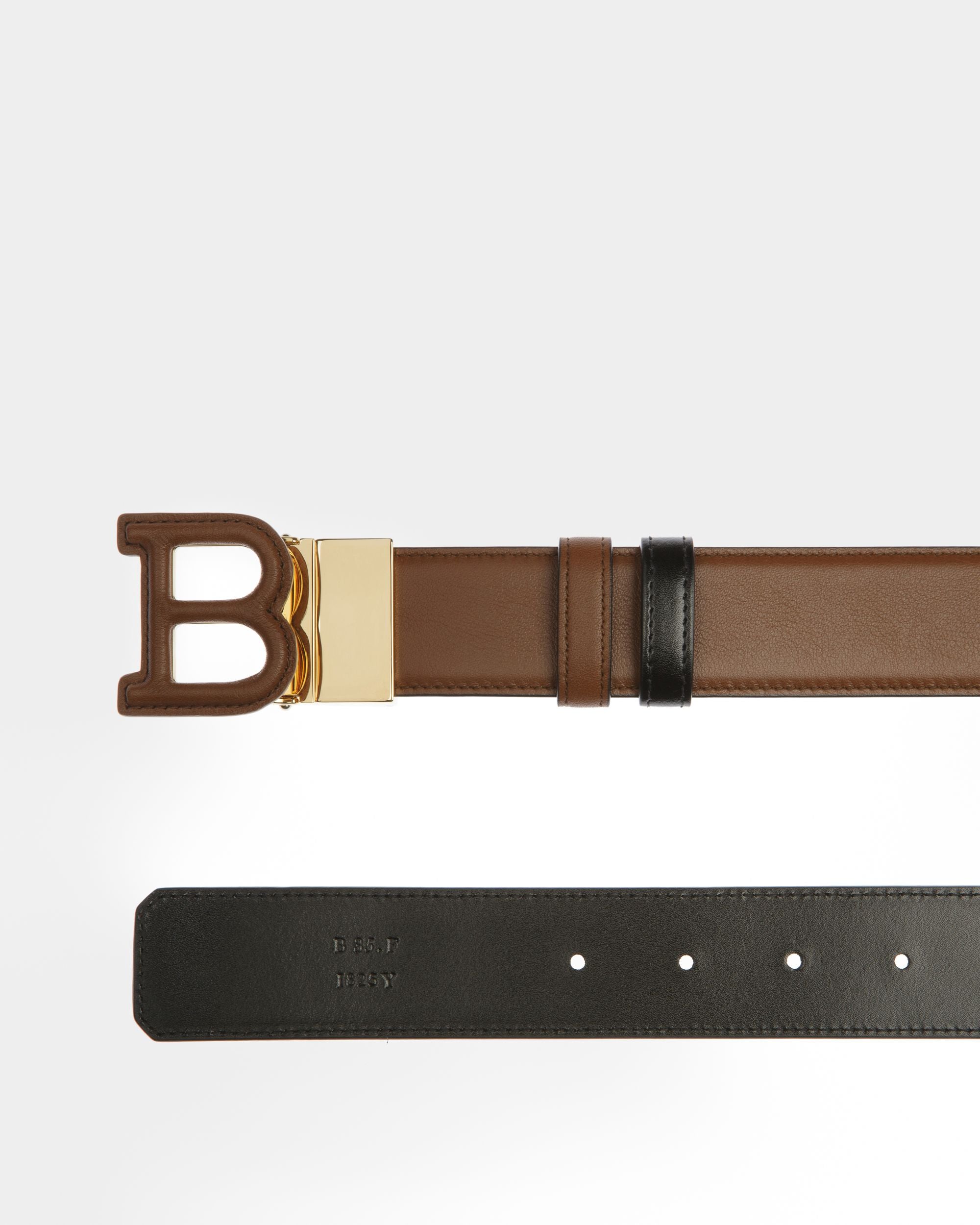 Bally Iconic Buckle Belt 35Mm In Brown And Black Leather - Men's - Bally - 02