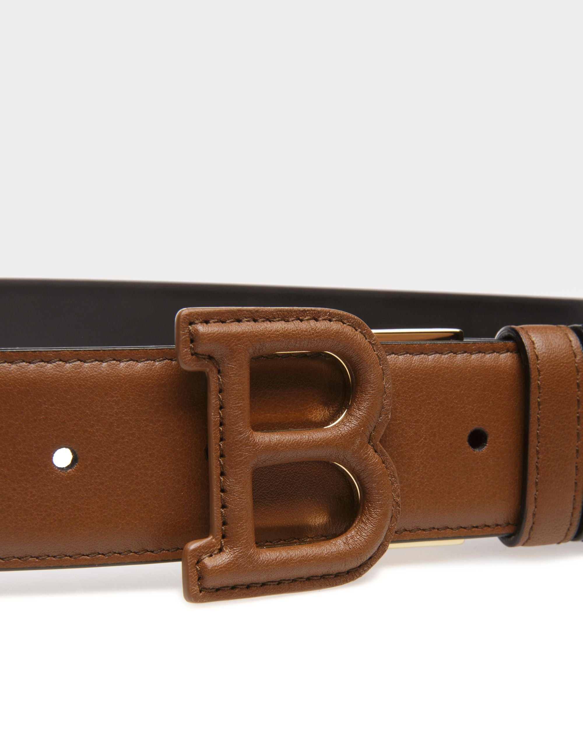 Bally Iconic Buckle Belt 35Mm In Brown And Black Leather - Men's - Bally - 03