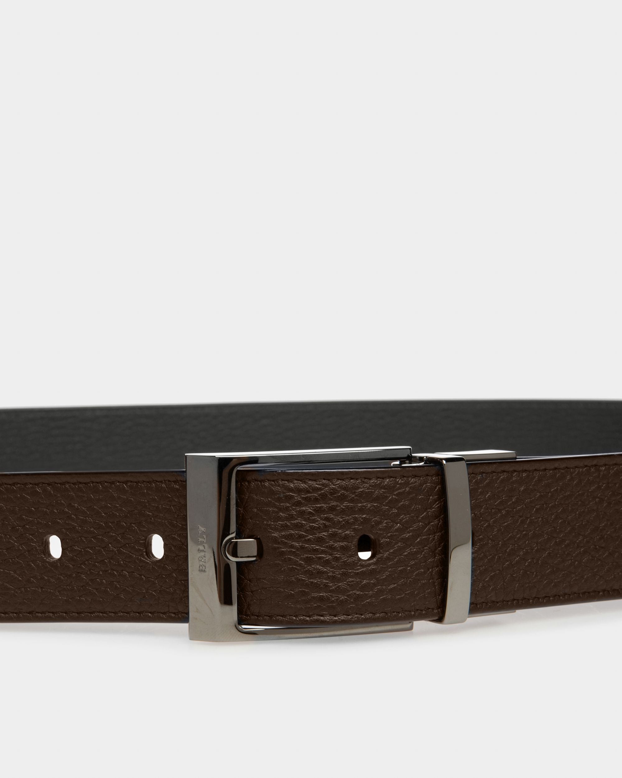Shiff Leather 35mm Belt In Black And Brown - Men's - Bally - 03