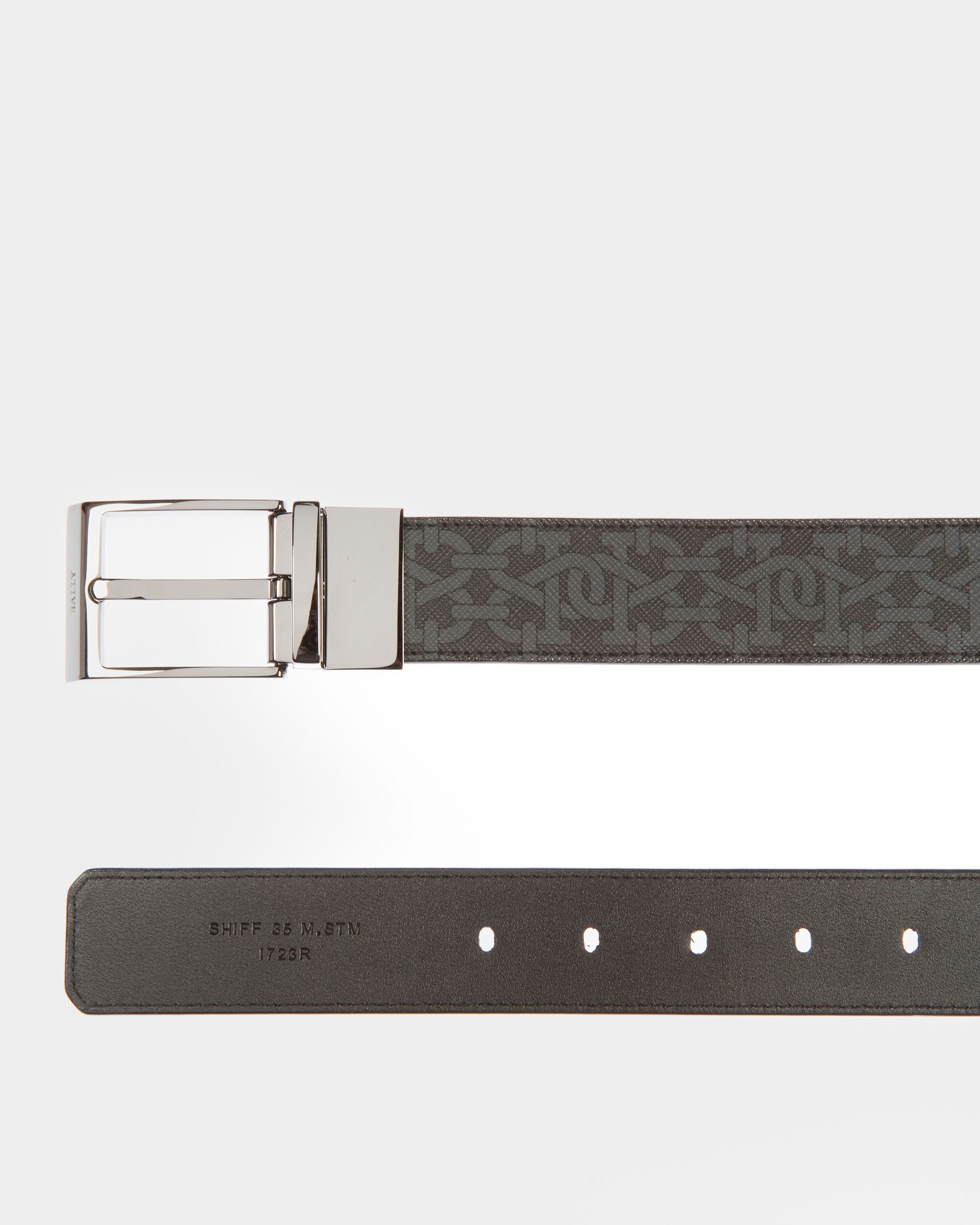 Shiff Cinturón De 35 Mm En Tpu De Color Gris Y Negro - Hombre - Bally - 02