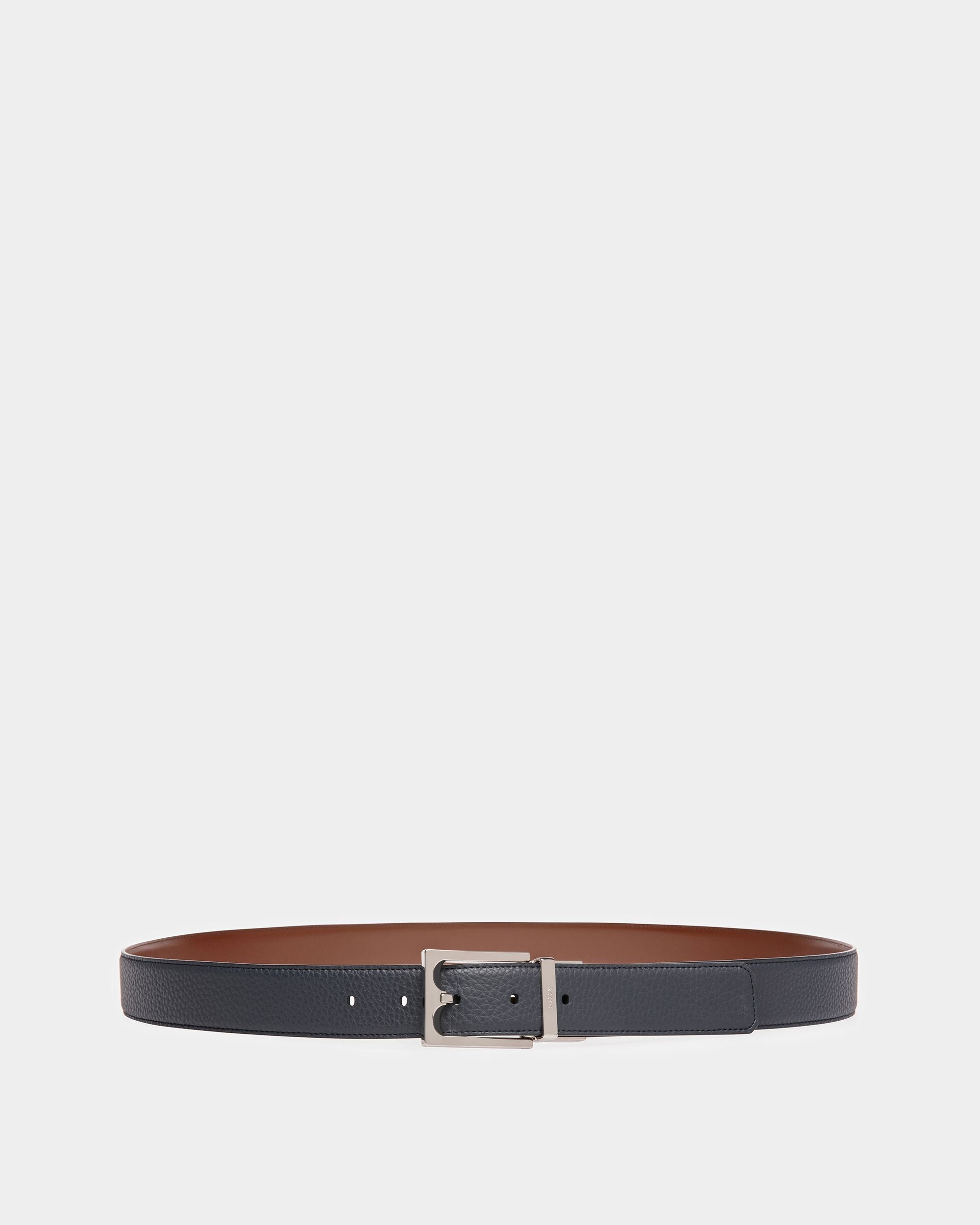 Belmond Cinturón De Piel En Azul Medianoche Y Marrón - Hombre - Bally - 01