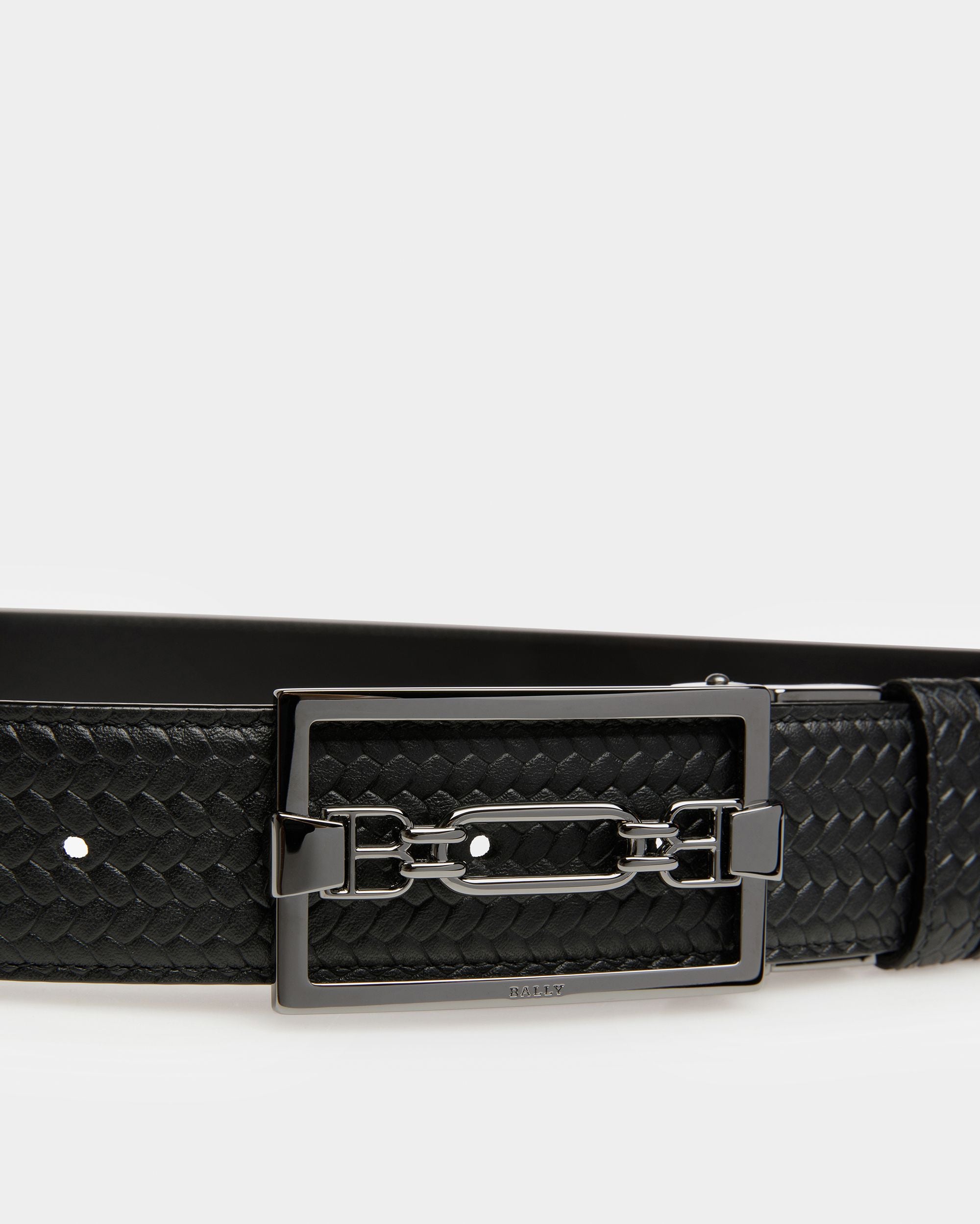 Draper Cinturón De Piel En Negro - Hombre - Bally - 03
