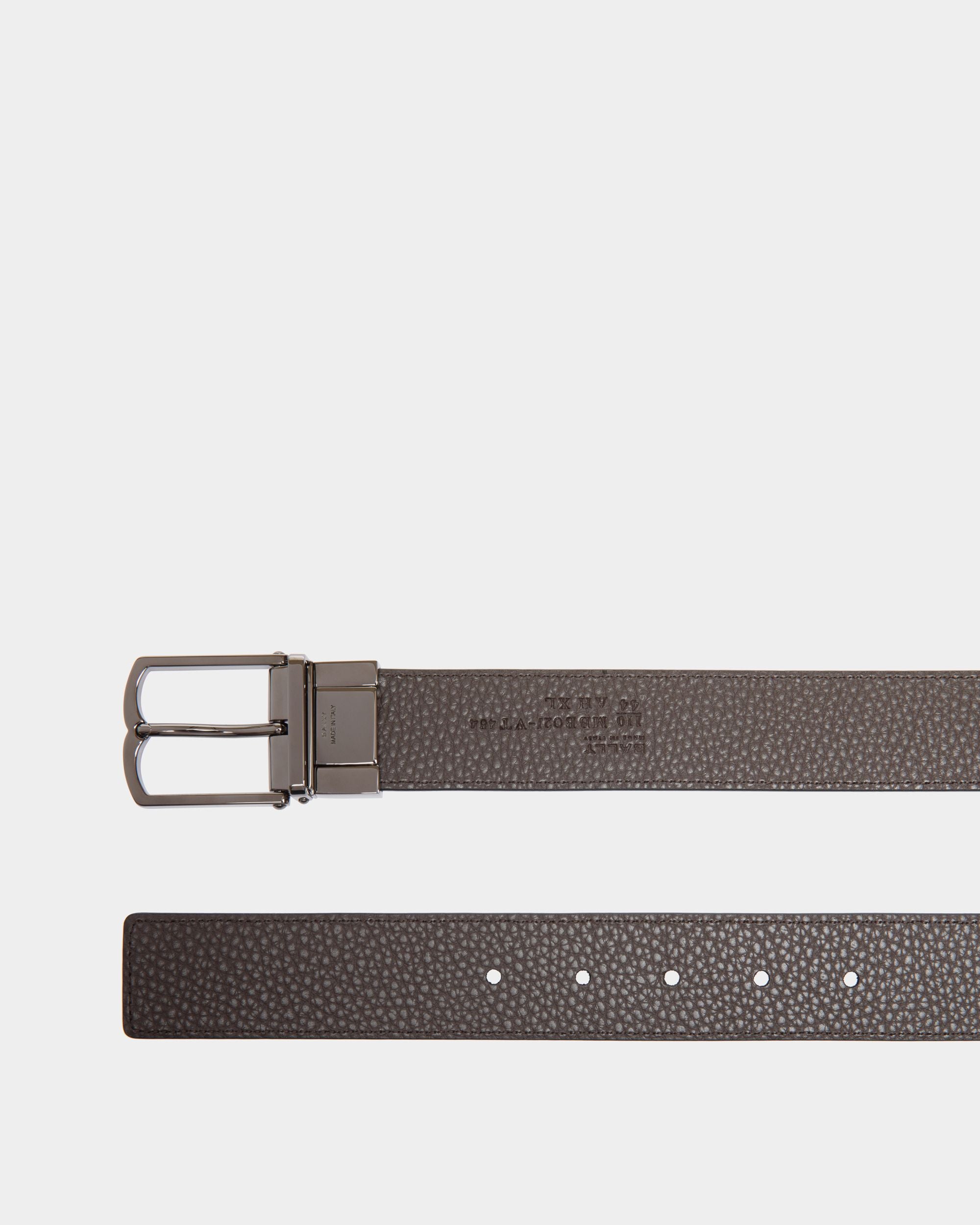 Dress Adjustable-Reversible Belt In Brown  Leather - Men's - Bally - 02