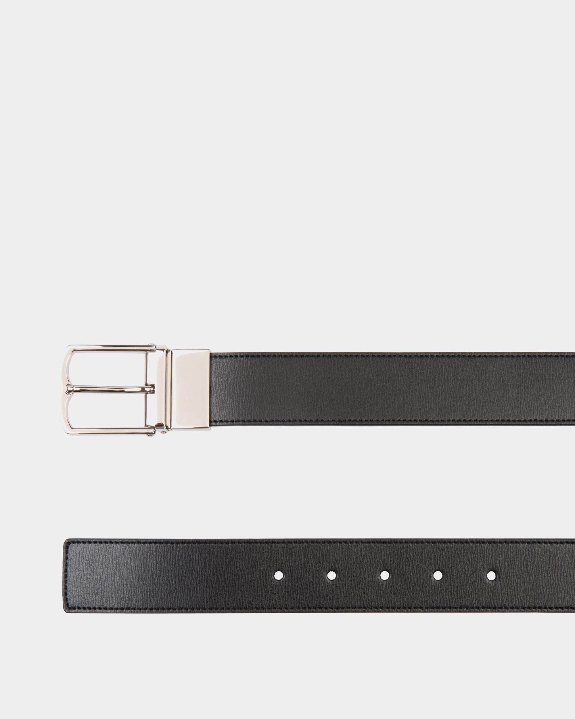 Country 35mm Reversible And Adjustable Belt In Black And Ebano Leather - Men's - Bally - 02