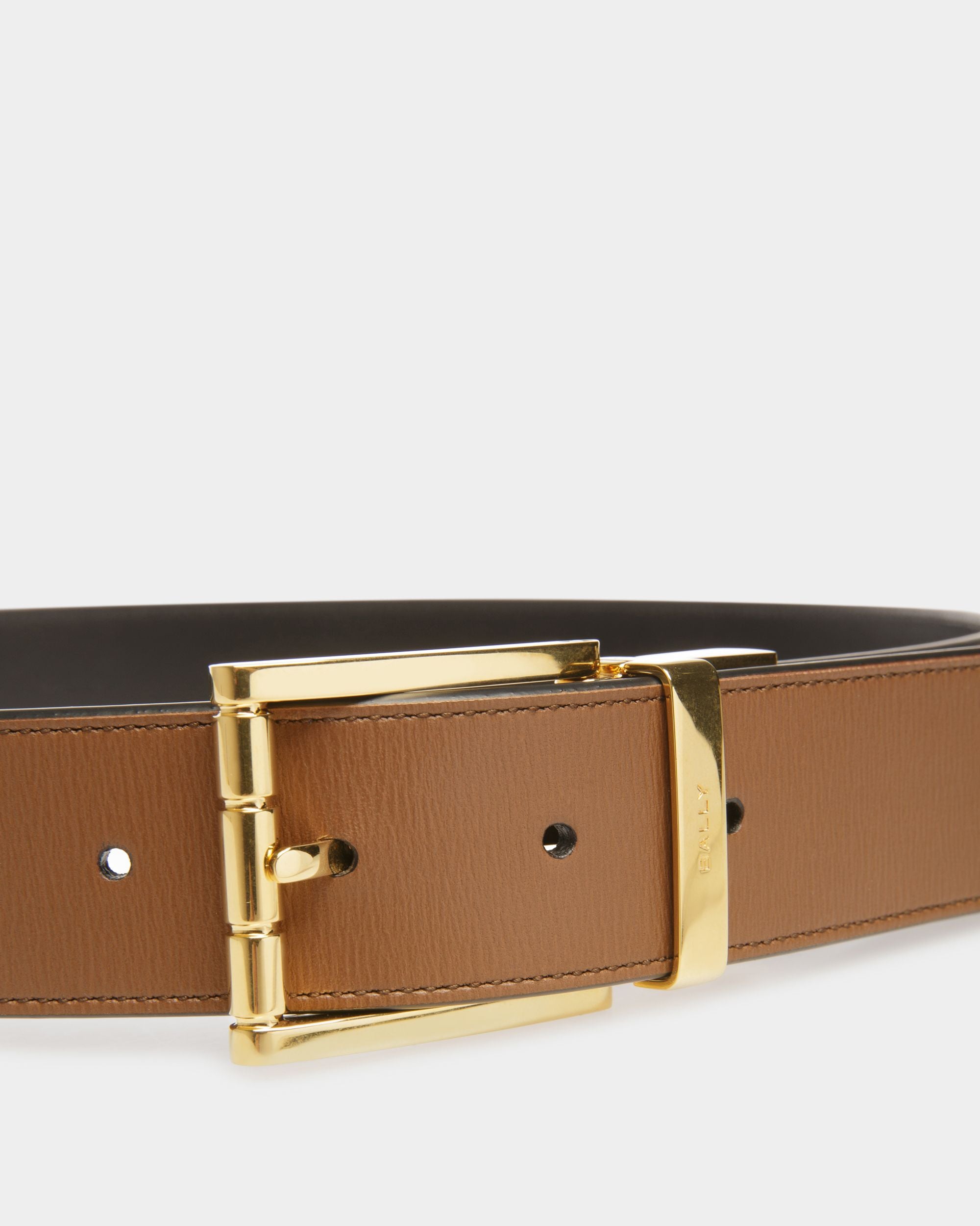 Astory 35mm Reversible And Adjustable Belt In Brown And Black Leather - Men's - Bally - 03