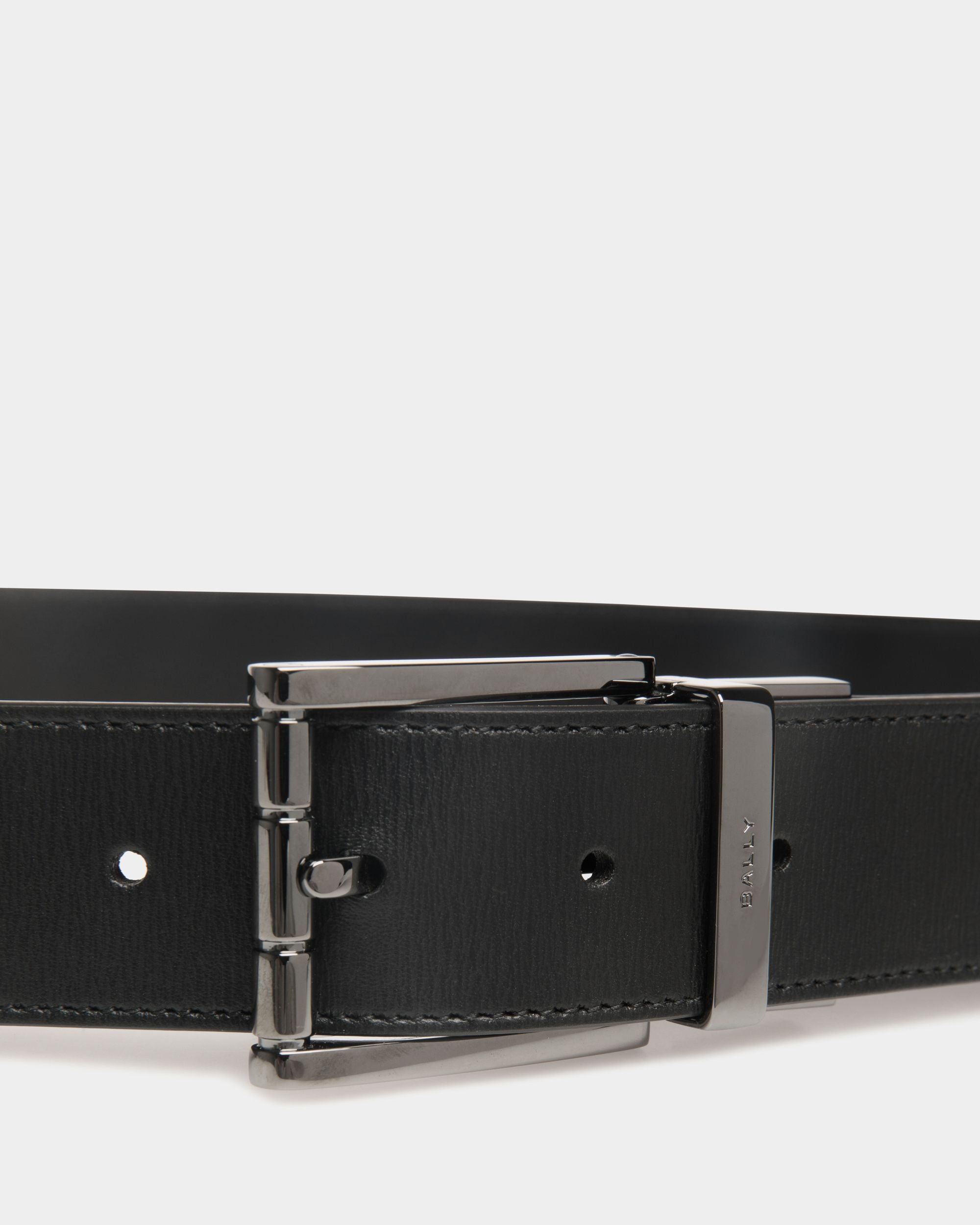 Astory 35mm Reversible And Adjustable Belt In Black Leather - Men's - Bally - 04