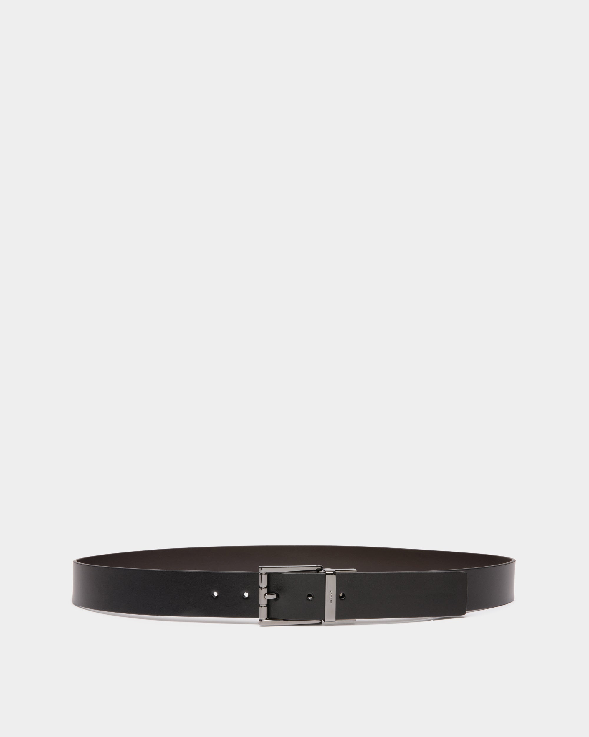 Cinturón Reversible Y Ajustable Astory De 35 Mm De Piel Negra Y Ébano - Hombre - Bally - 01