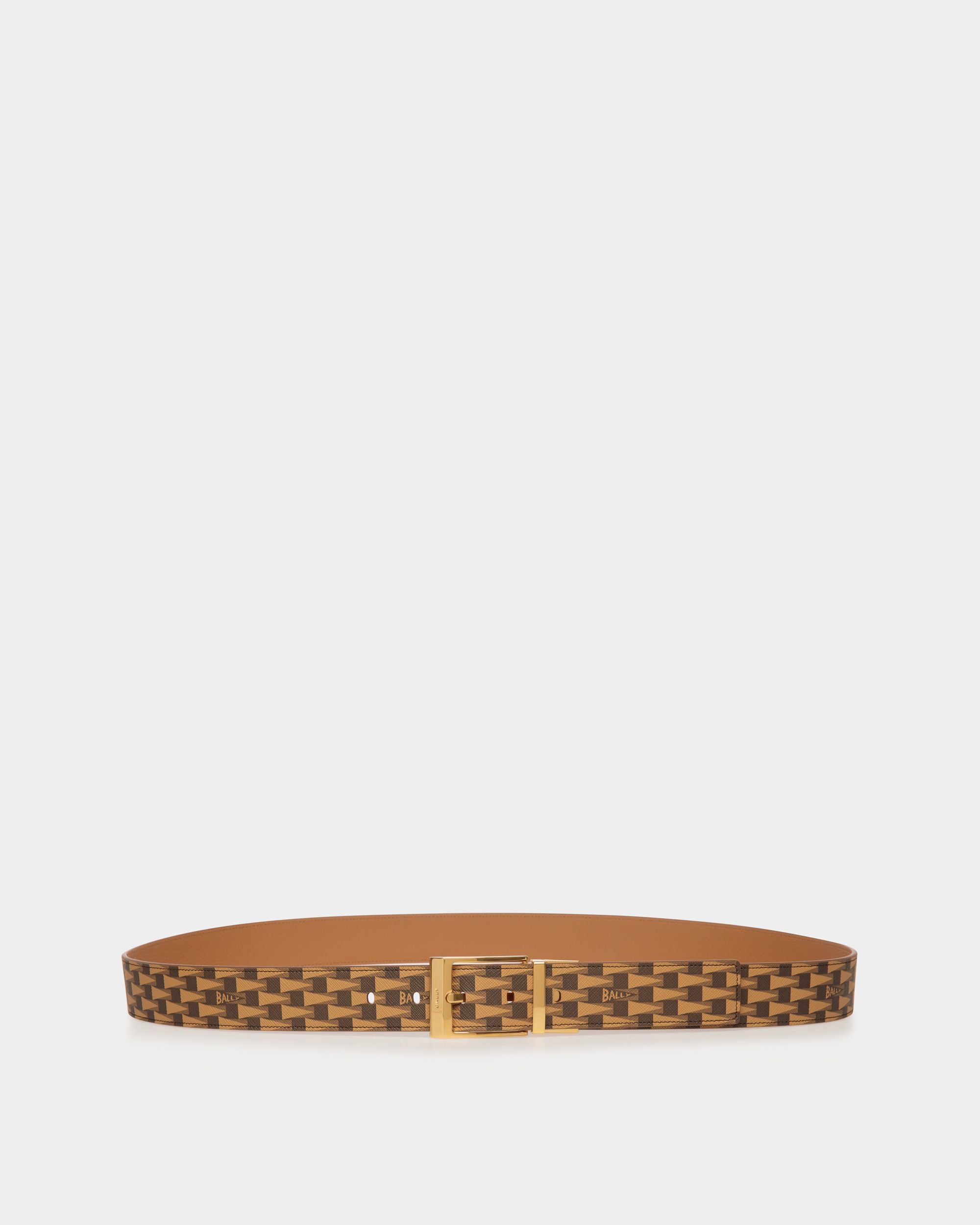 Cinturón Shiffie De 35 Mm Reversible Y Ajustable Desert Con Estampado Pennant - Hombre - Bally - 01