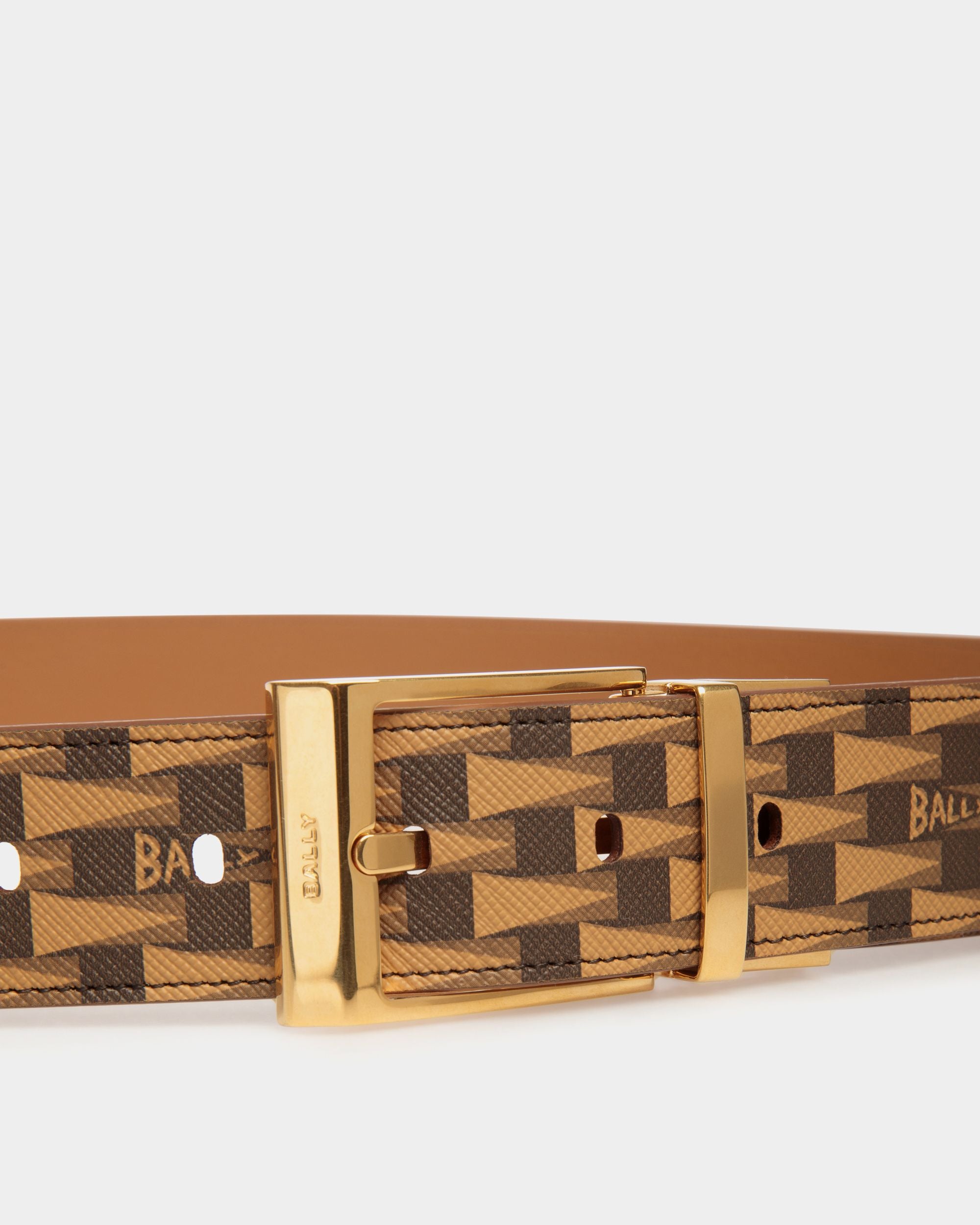 Cinturón Shiffie De 35 Mm Reversible Y Ajustable Desert Con Estampado Pennant - Hombre - Bally - 03