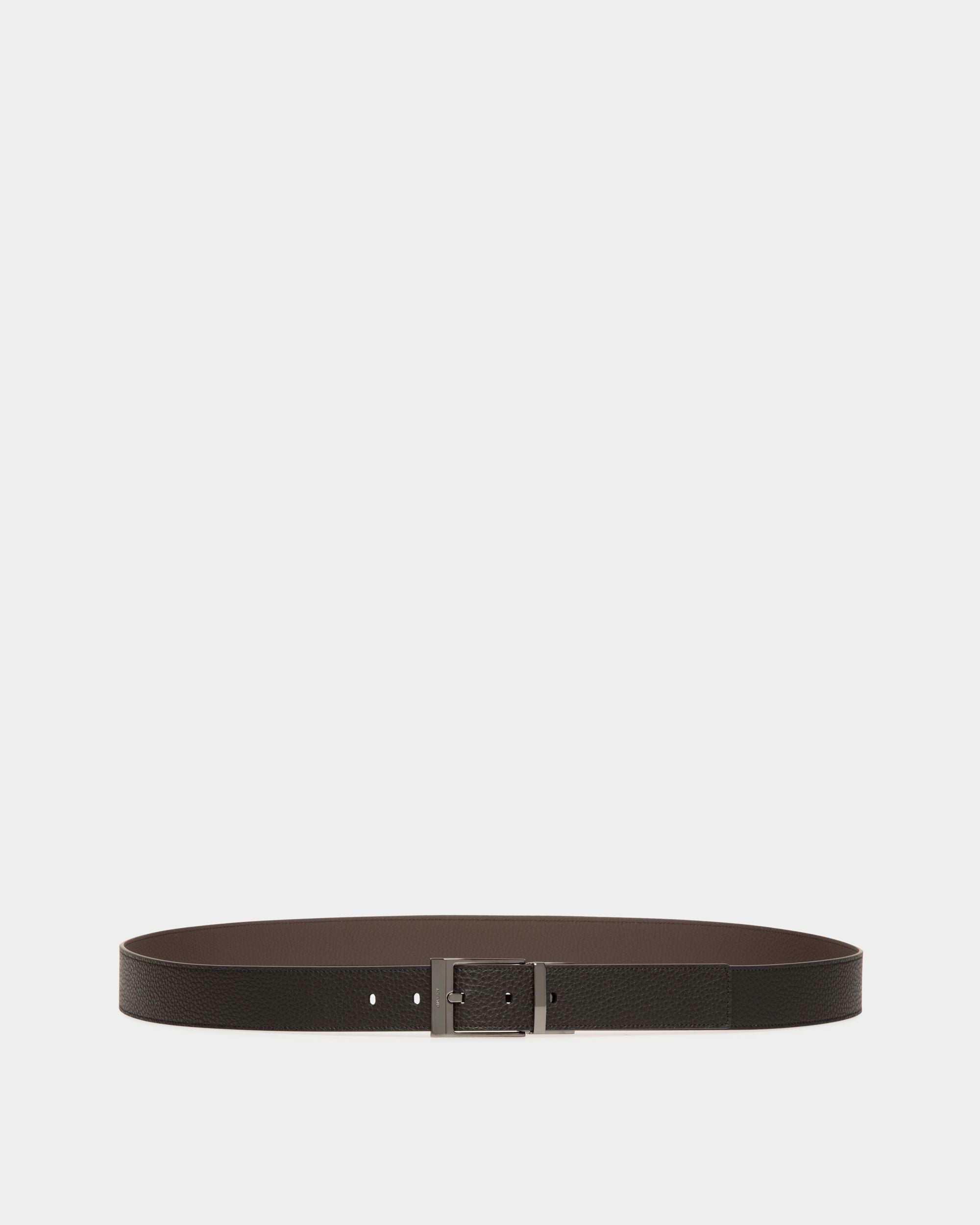 Cinturón Reversible Y Ajustable Shiffie 35 Mm De Piel Negra Y Ébano - Hombre - Bally - 01