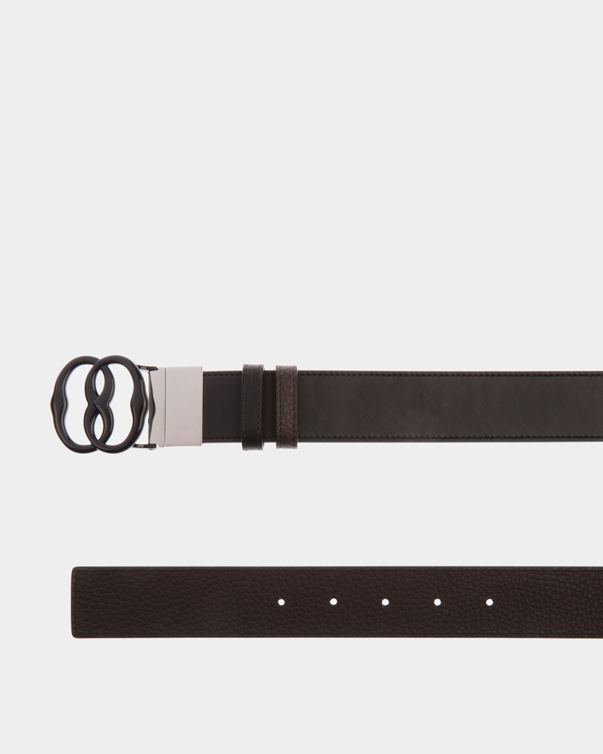 Bally Iconic Buckle Adjustable-Reversible Belt In Black Leather - Men's - Bally - 02