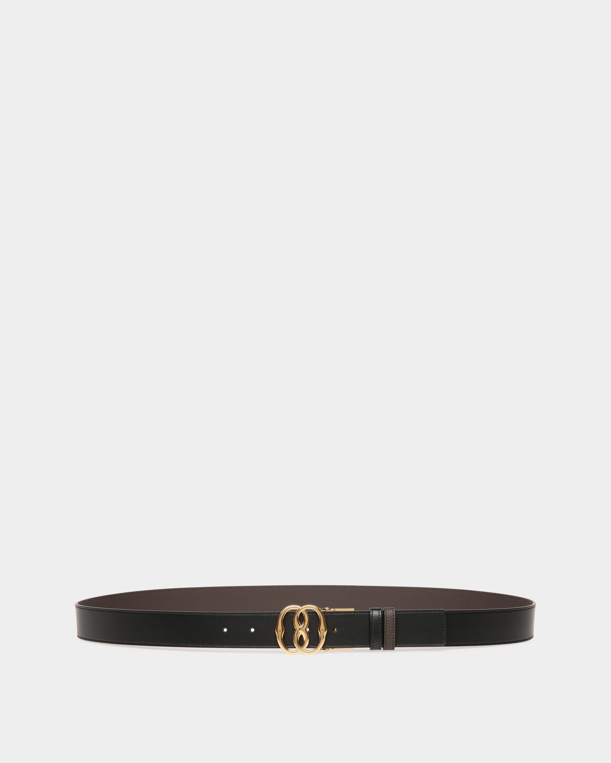 Bally Iconic Buckle Adjustable-Reversible Belt In Black Leather - Men's - Bally - 01
