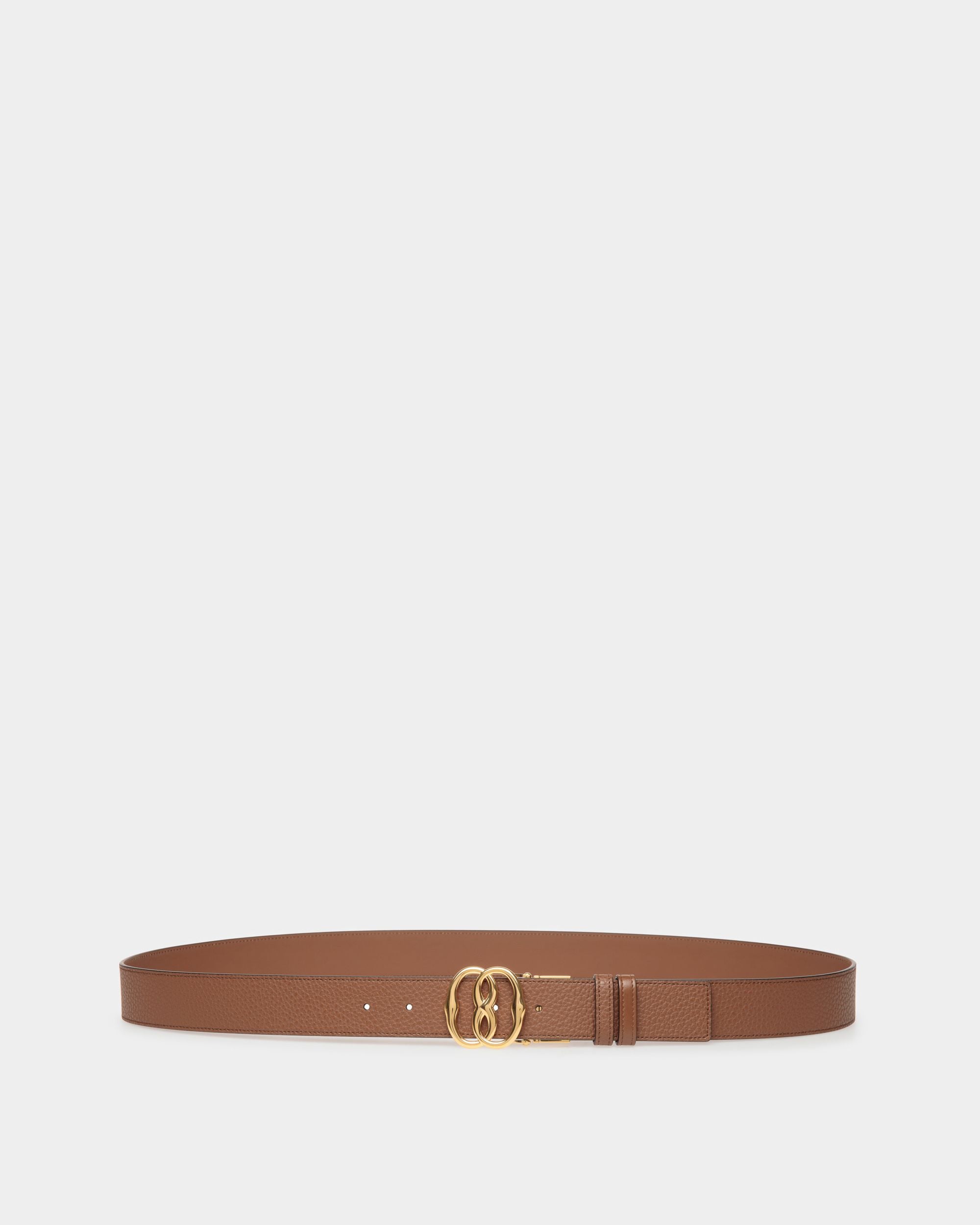 Emblem Adjustable and Reversible Belt in Brown Leather - Men's - Bally - 01