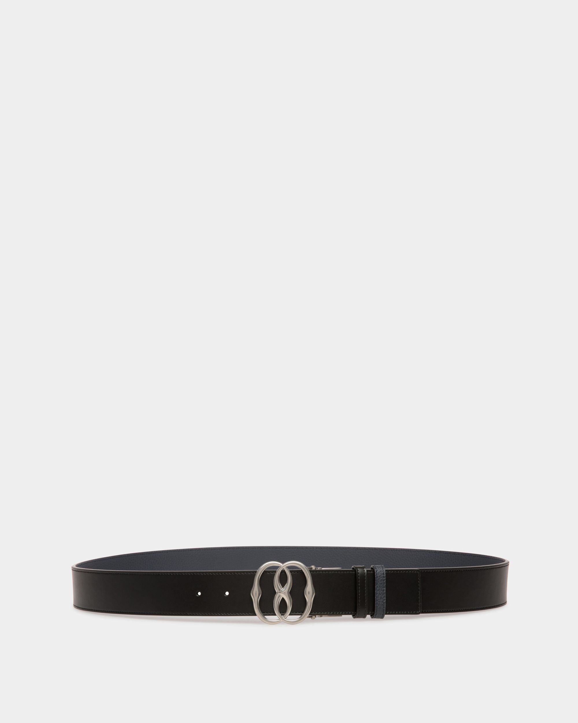 Bally Iconic Buckle Adjustable-Reversible Belt In Black Leather - Men's - Bally - 01