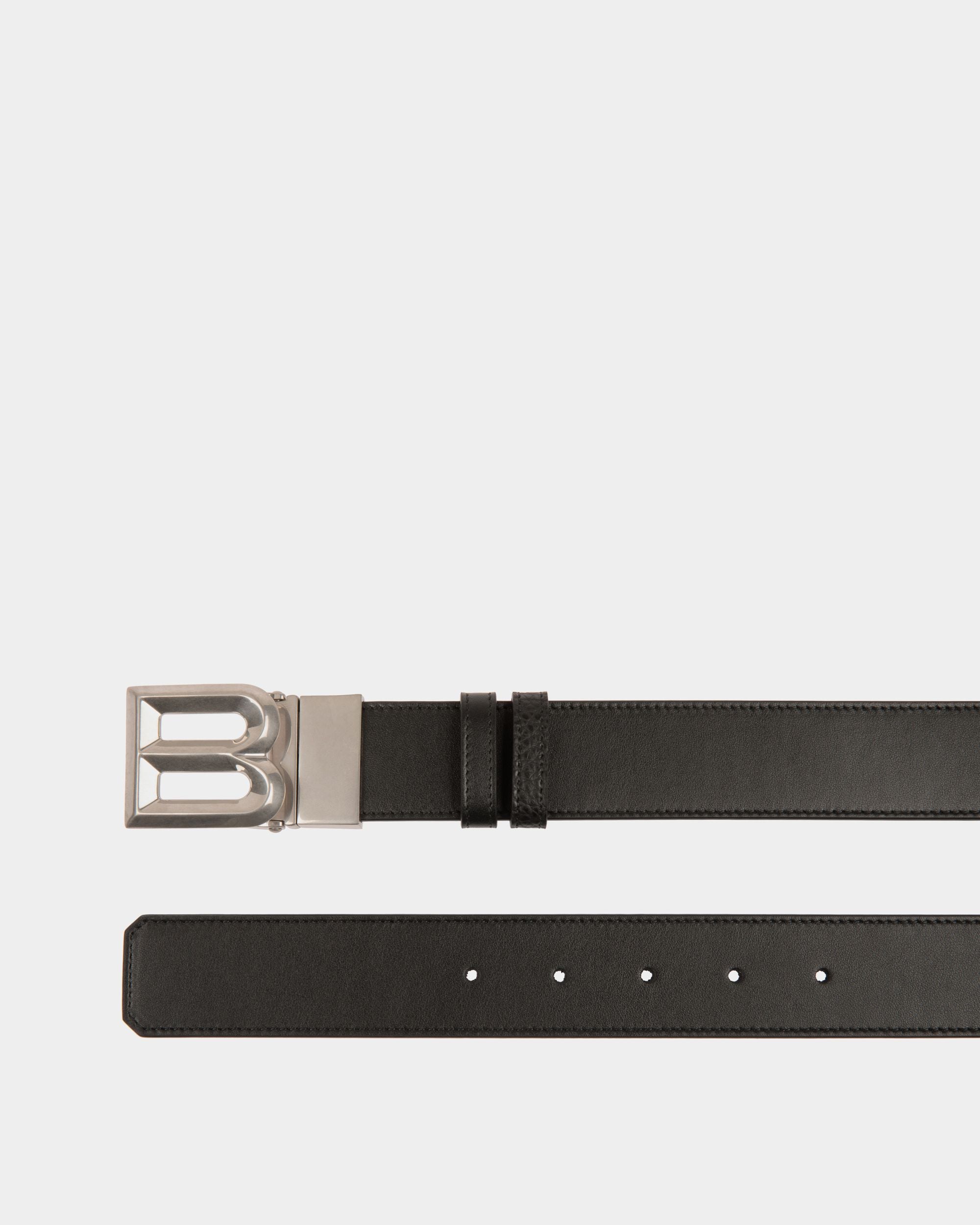 B Bold 35mm Reversible And Adjustable Belt in Black Leather - Men's - Bally - 02