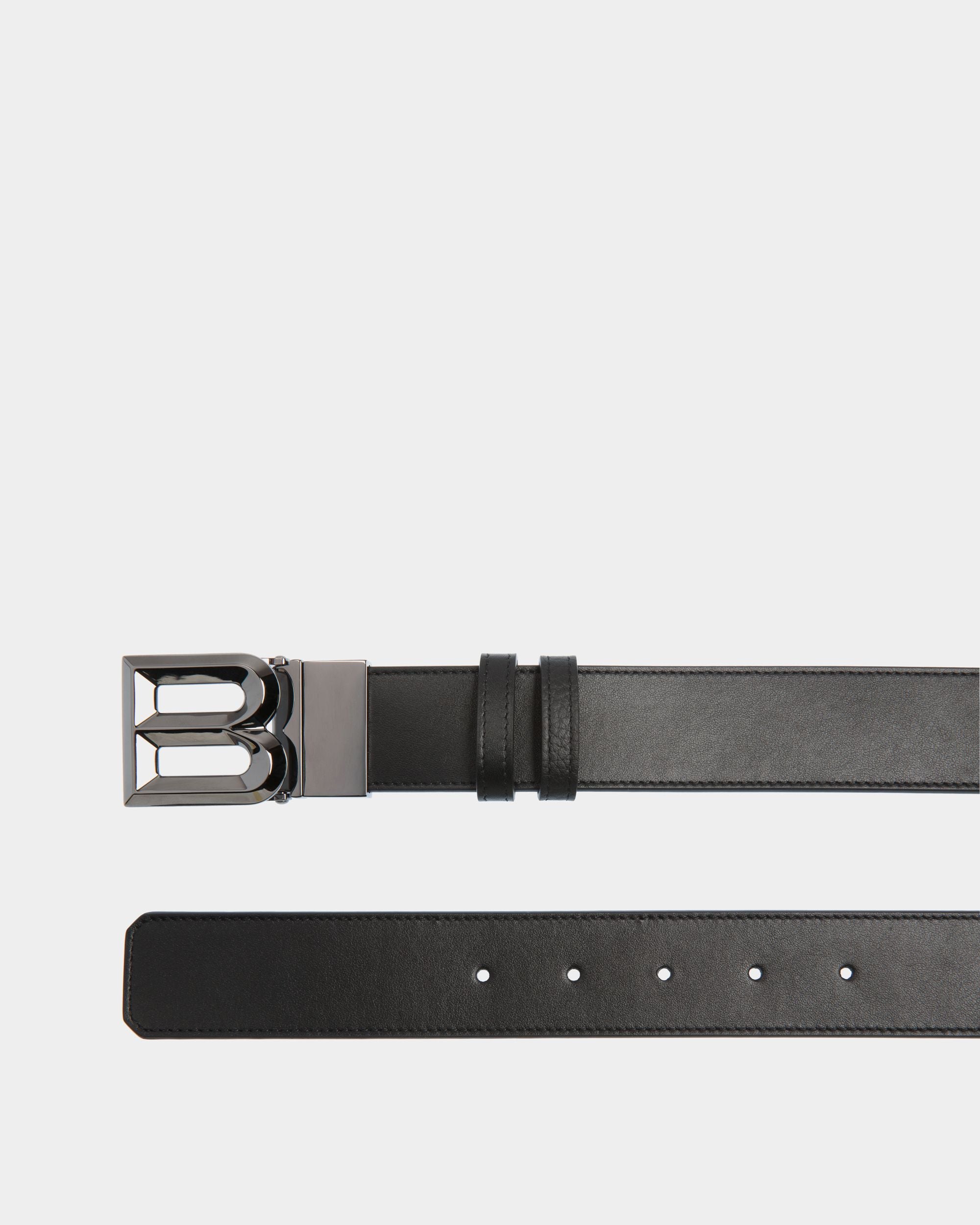 B Bold 35mm Reversible And Adjustable Belt In Black Leather - Men's - Bally - 02
