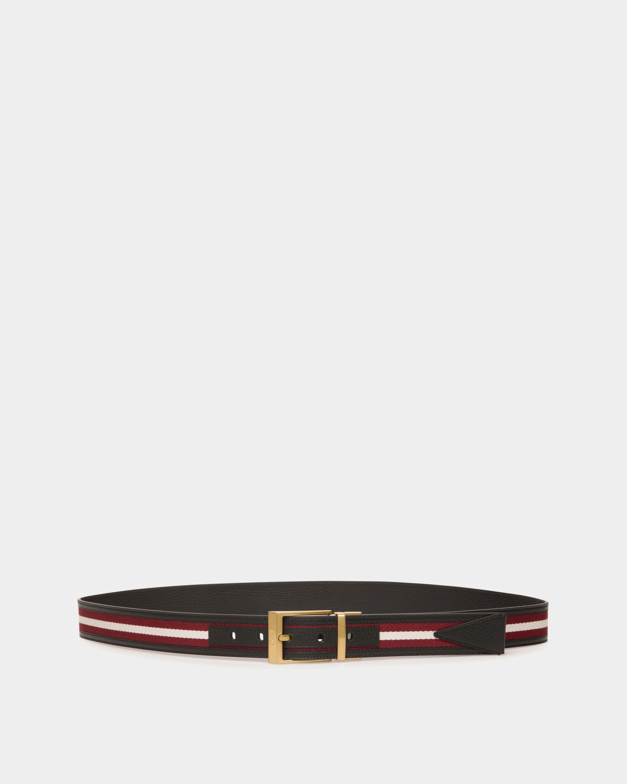 Cinturón Reversible Shiffie 35 Mm De Tela Y Piel Roja Y Blanca - Hombre - Bally - 01