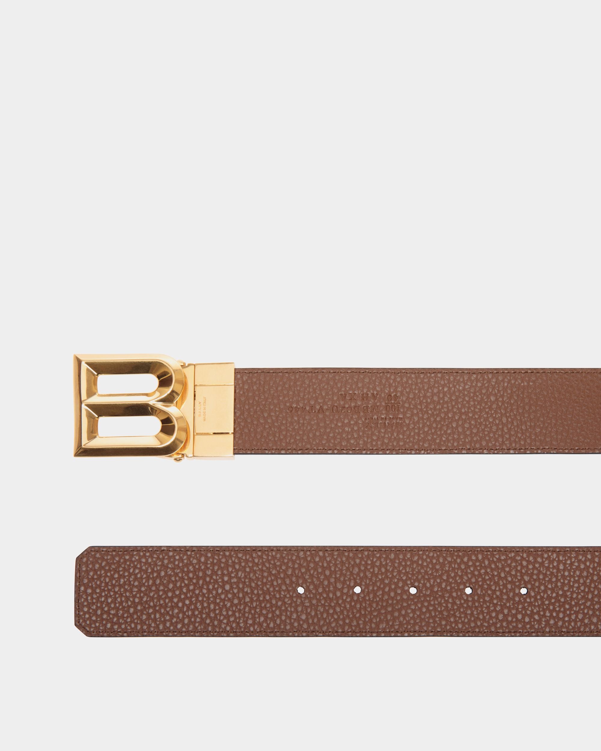 Bally Iconic Buckle Adjustable-Reversible Belt In Brown Leather - Men's - Bally - 02