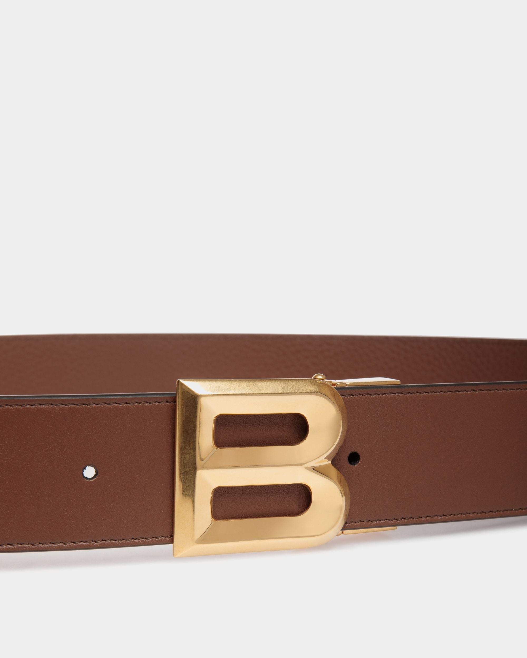 Bally Iconic Buckle Adjustable-Reversible Belt In Brown Leather - Men's - Bally - 03