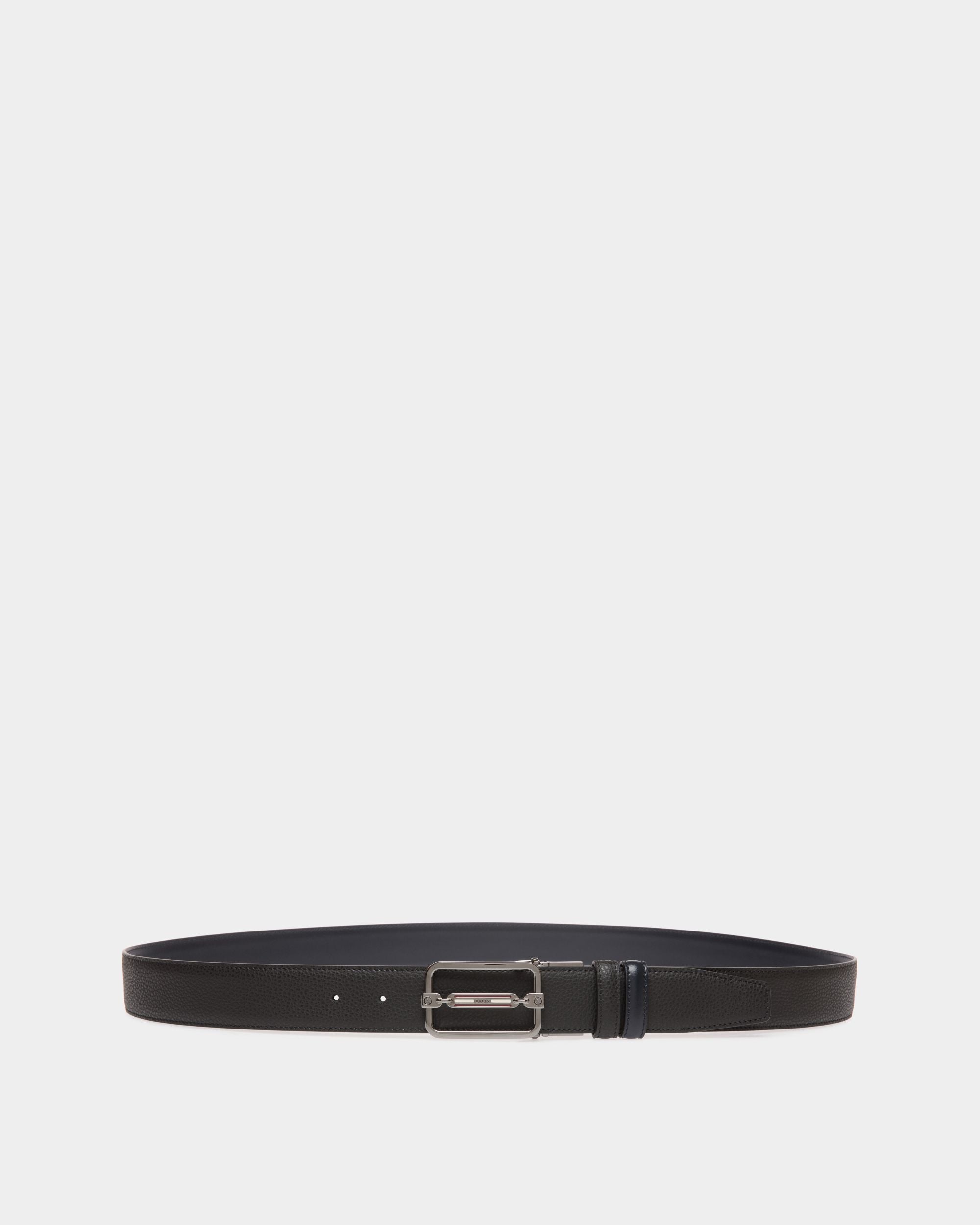 Adjustable-Reversible Belt In Black Bovine Split - Hombre - Bally - 01