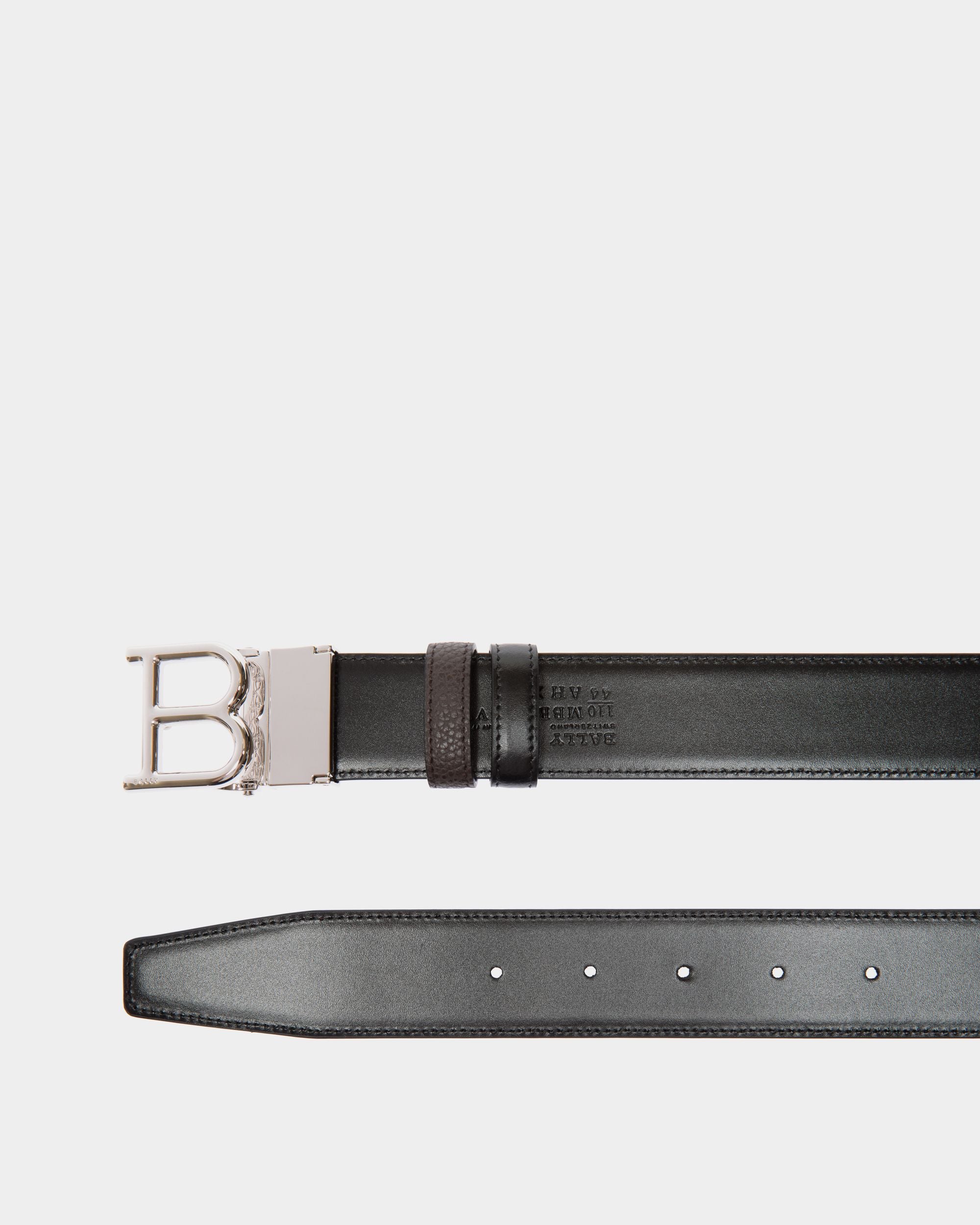 Adjustable Reversible Belt In Brown Leather - Men's - Bally - 02
