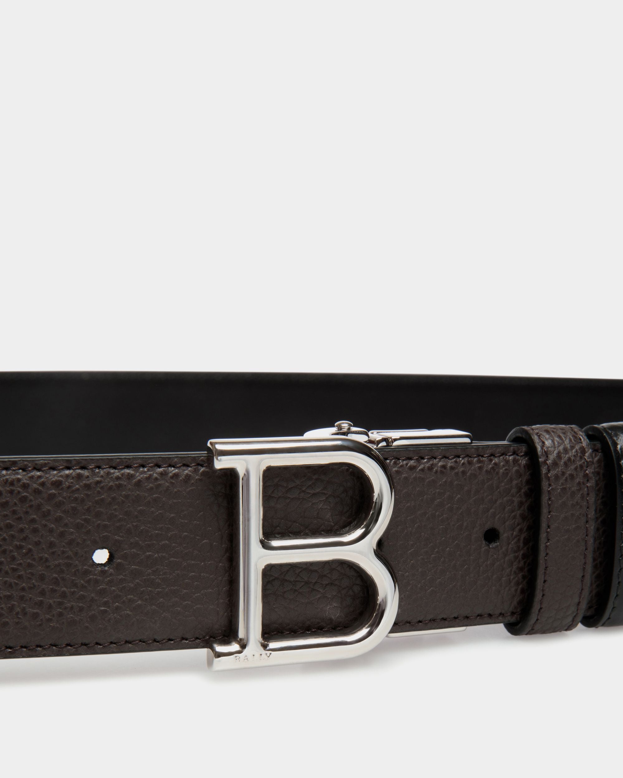 Adjustable Reversible Belt In Brown Leather - Men's - Bally - 03