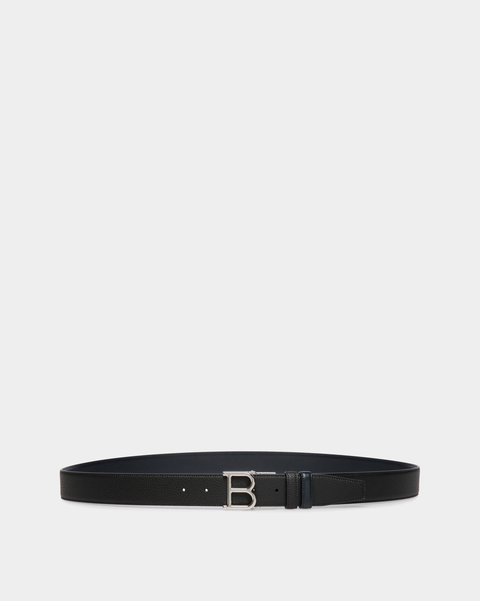 Adjustable Reversible Belt In Black Leather - Men's - Bally - 01