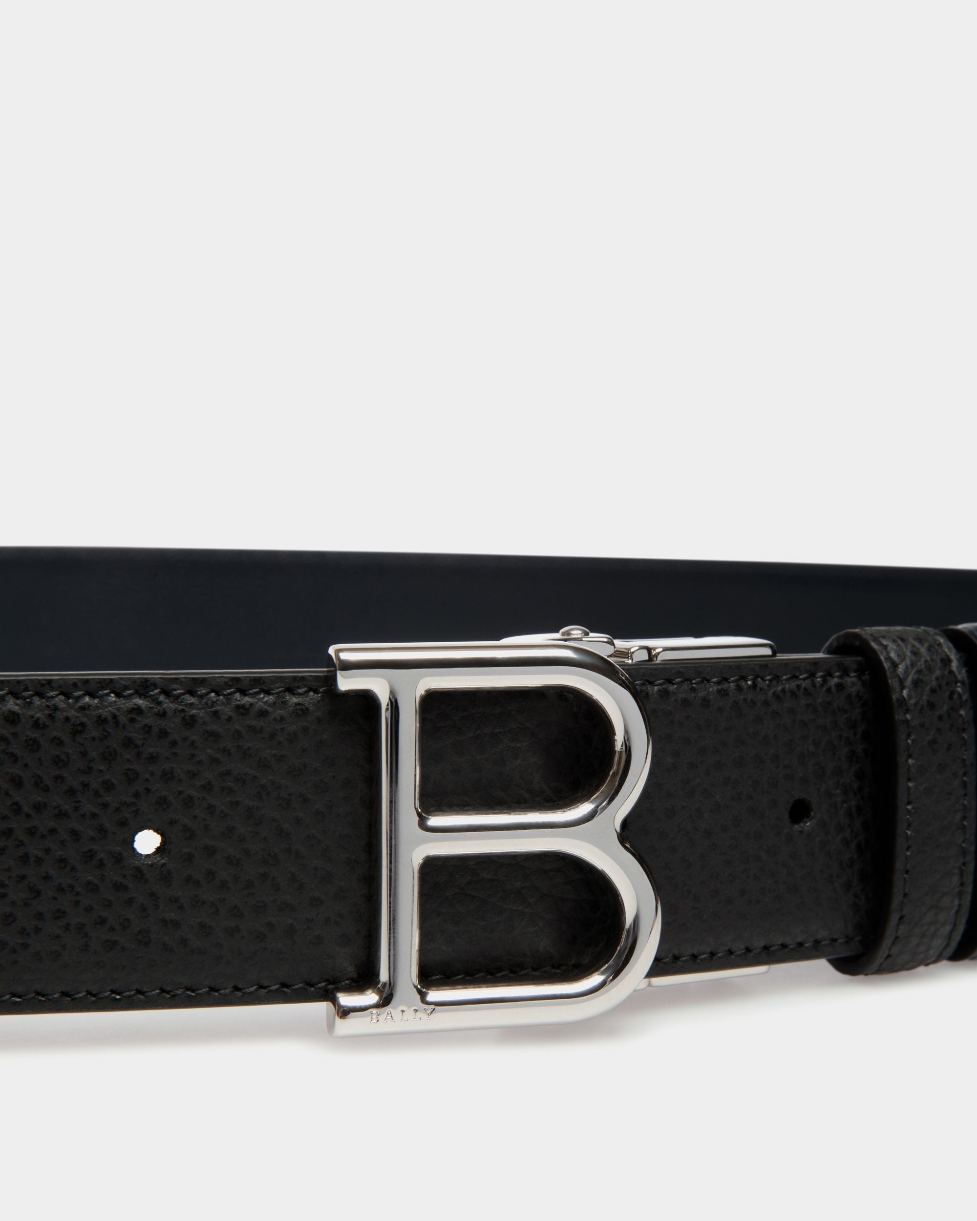 Adjustable Reversible Belt In Black Leather - Men's - Bally - 03