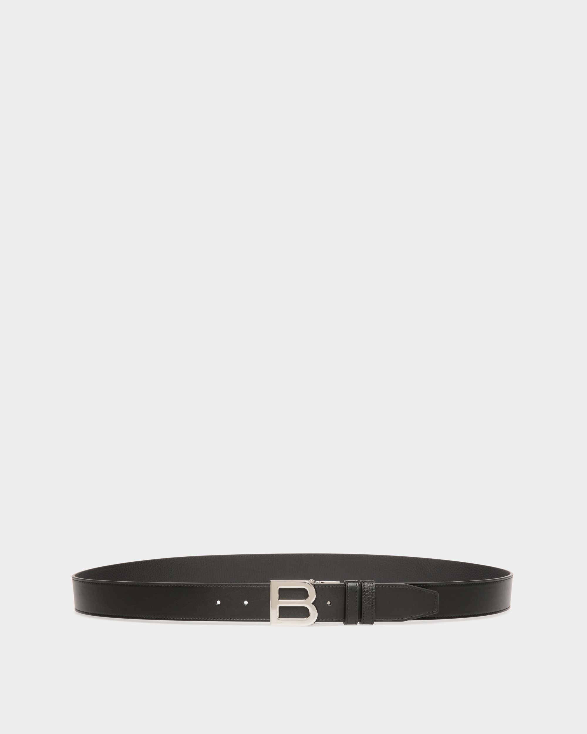 B Logo 35mm Reversible And Adjustable Belt in Black Leather - Men's - Bally - 01
