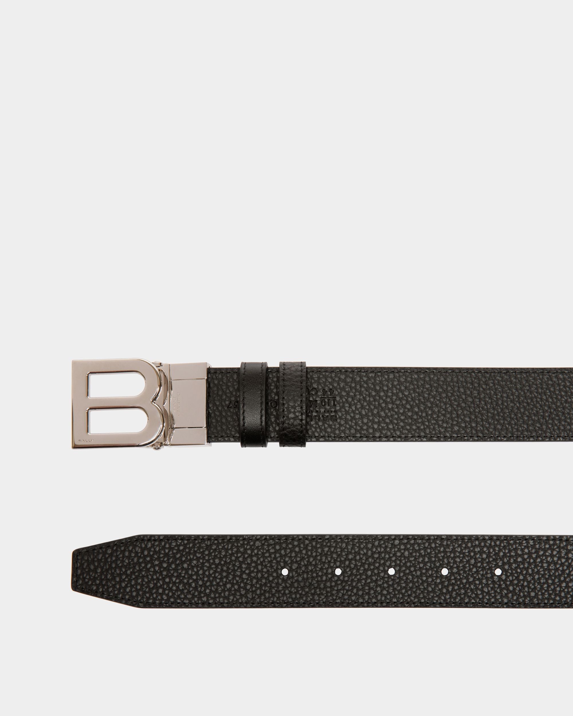 B Logo 35mm Reversible And Adjustable Belt in Black Leather - Men's - Bally - 02