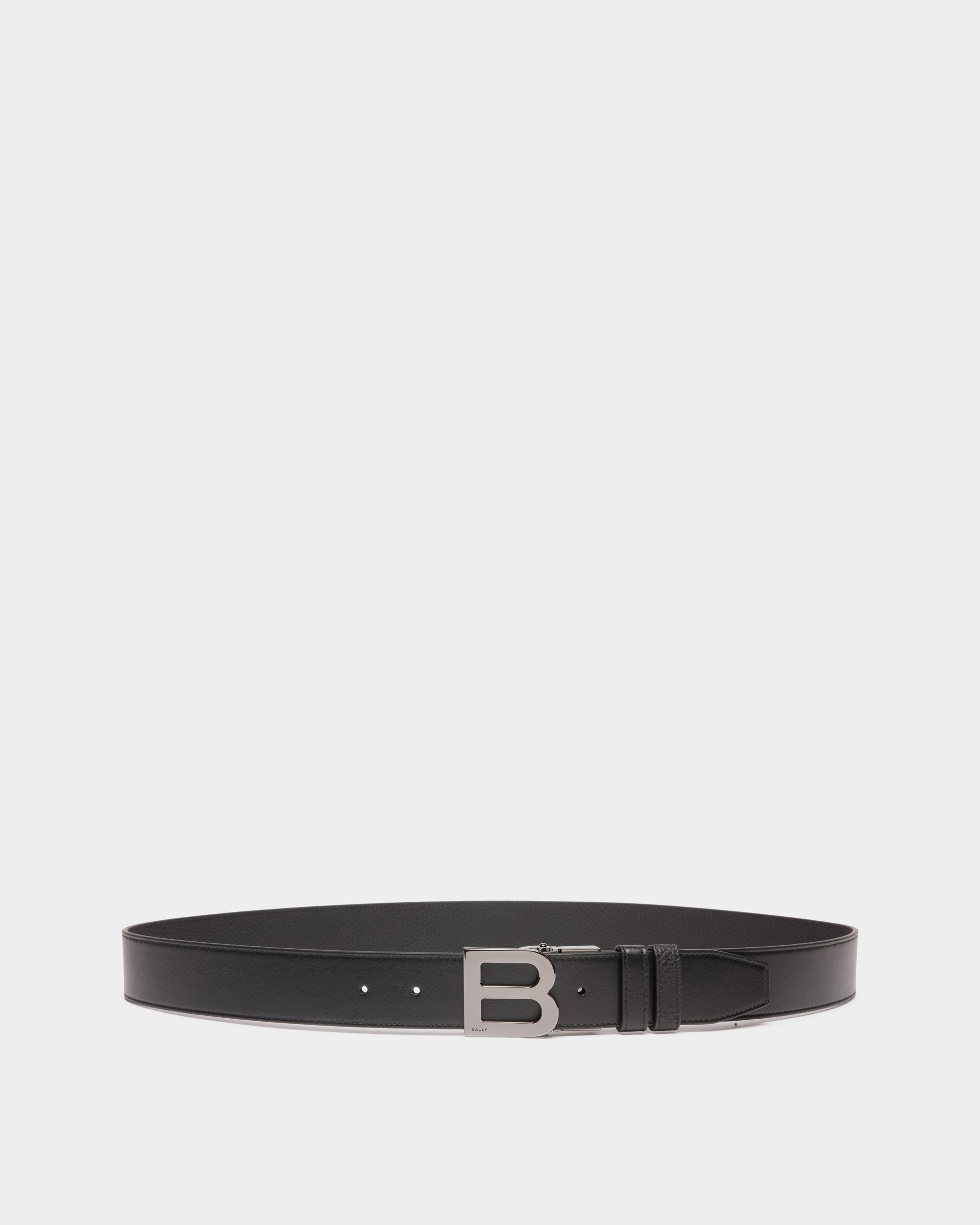 B Logo 35mm Reversible And Adjustable Belt in Black Leather - Hombre - Bally - 01