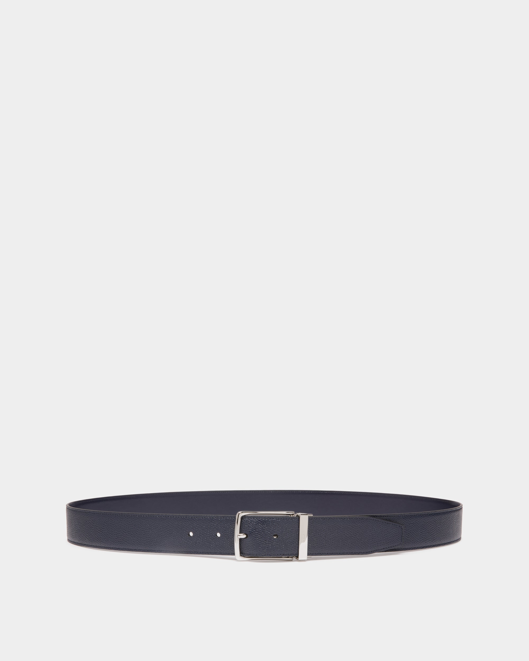 Cinturón Reversible Y Ajustable Ketter De 35 Mm De Piel Navy Blue - Hombre - Bally - 01