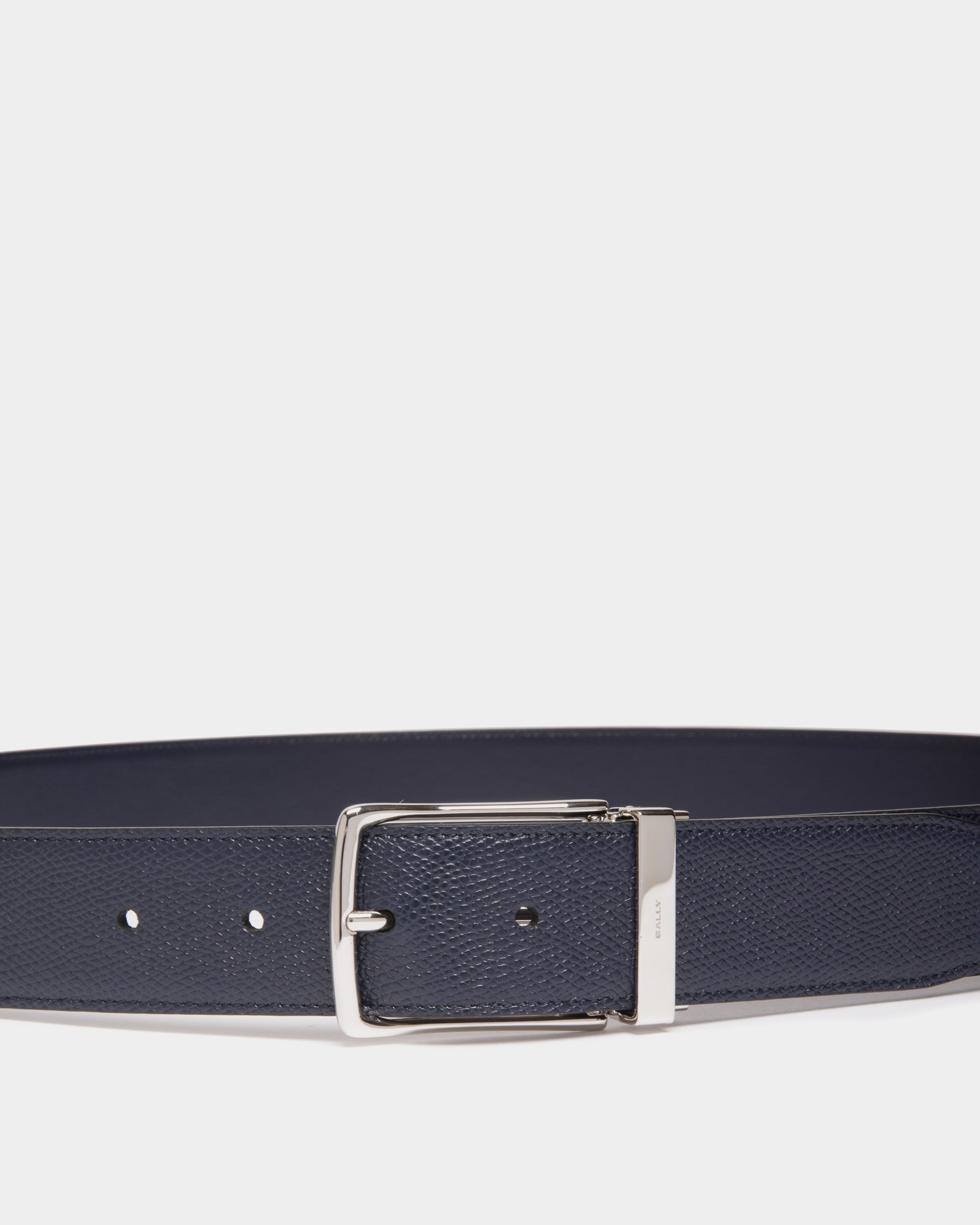 Cinturón Reversible Y Ajustable Ketter De 35 Mm De Piel Navy Blue - Hombre - Bally - 04