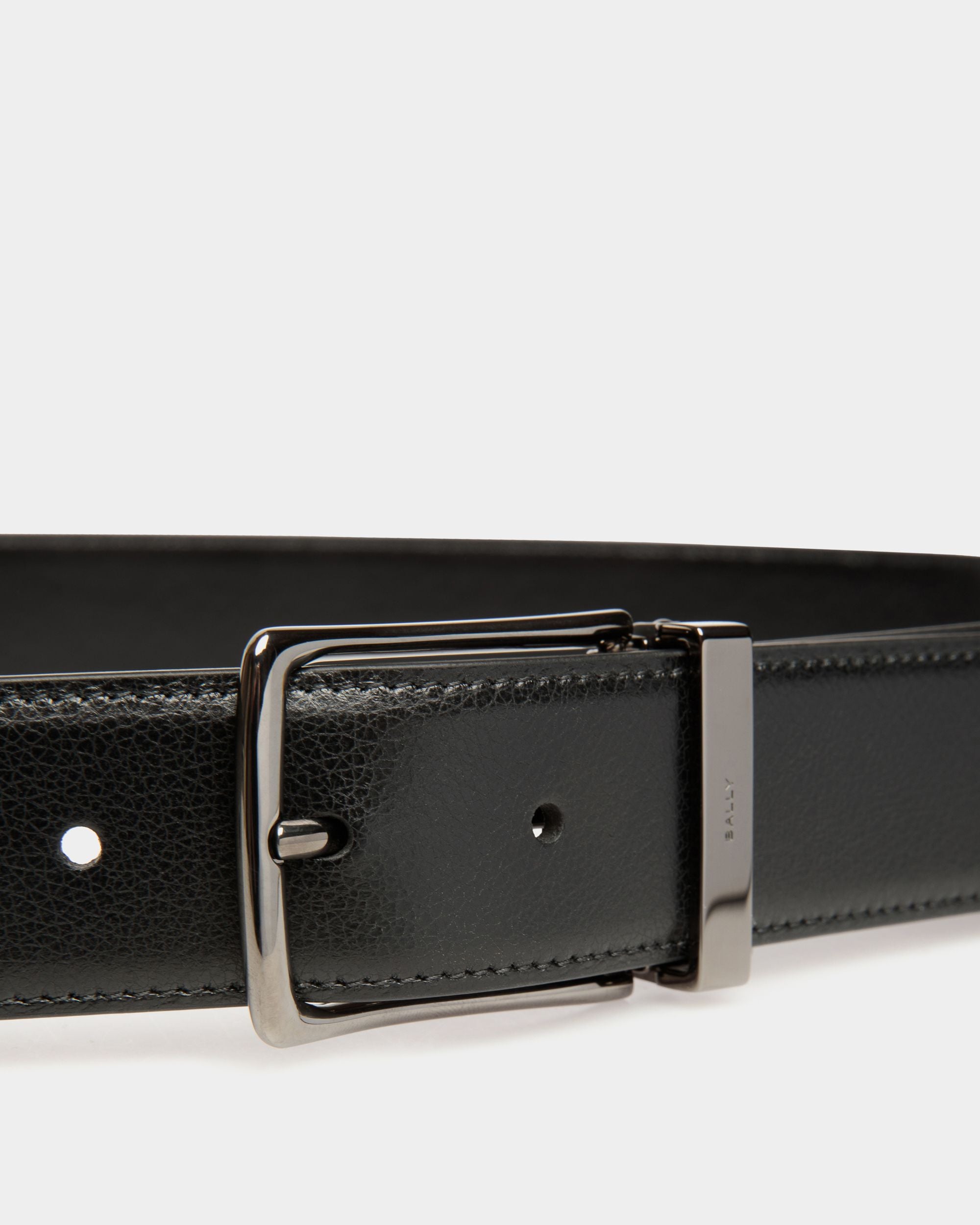 Cinturón Ketter De 35 Mm Ajustable Y Reversible De Piel Negra - Hombre - Bally - 03