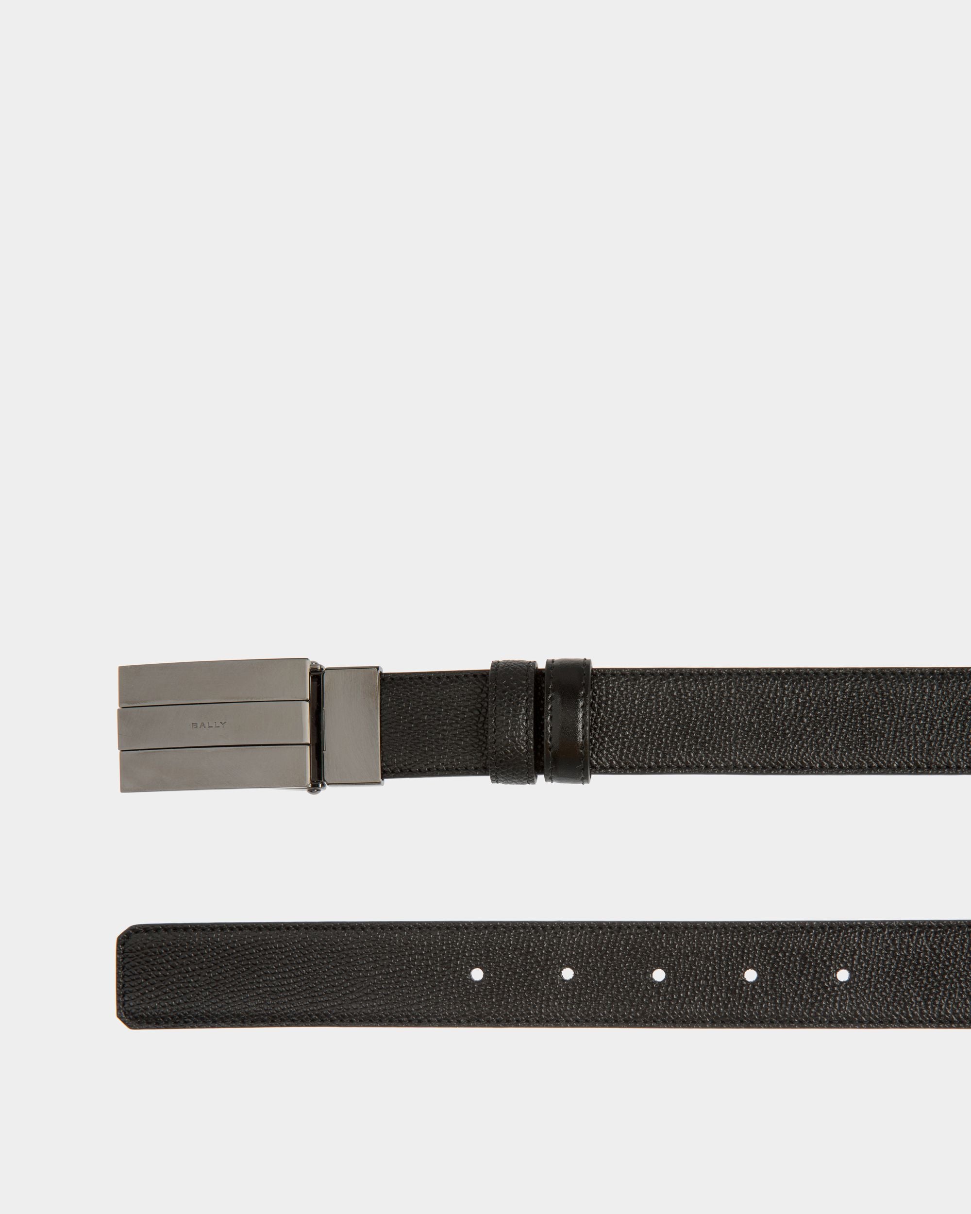 Cinturón Ollam De 30 mm Reversible Y Ajustable En Piel Negra - Hombre - Bally - 02