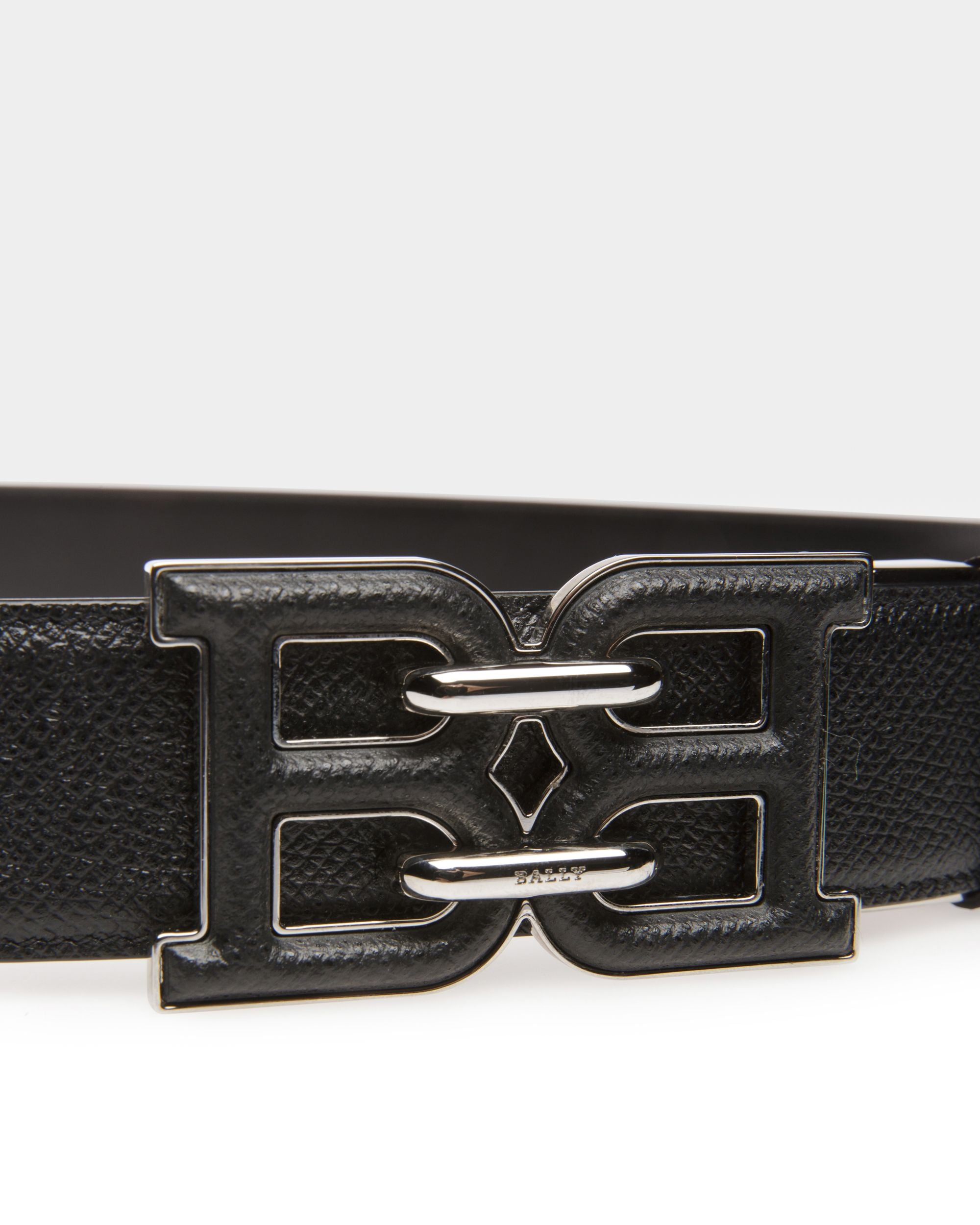 B-Chain Leather 35Mm Belt In Navy - Men's - Bally - 03
