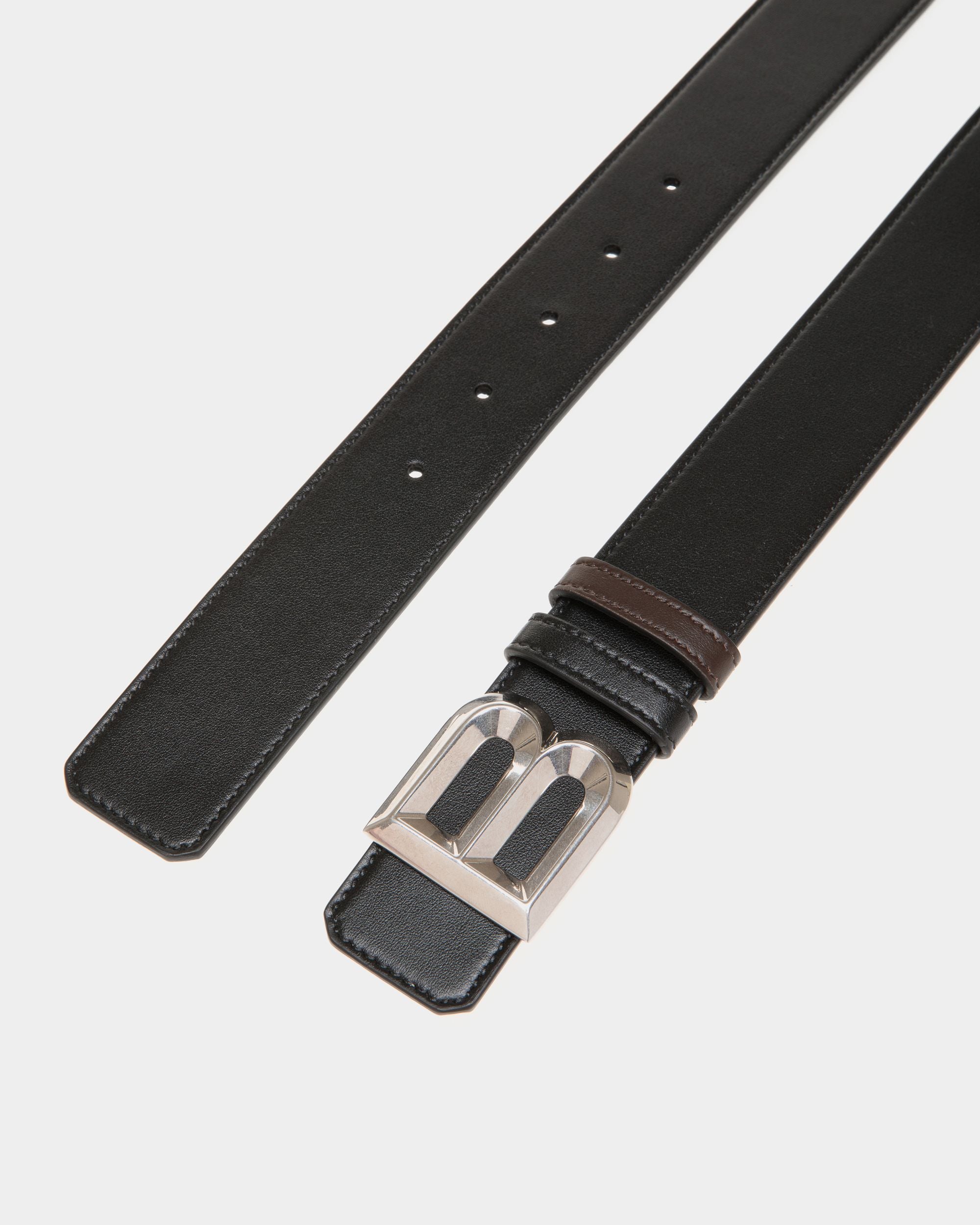 B Bold 35mm Reversible Belt in Black and Brown Leather - Men's - Bally - 02